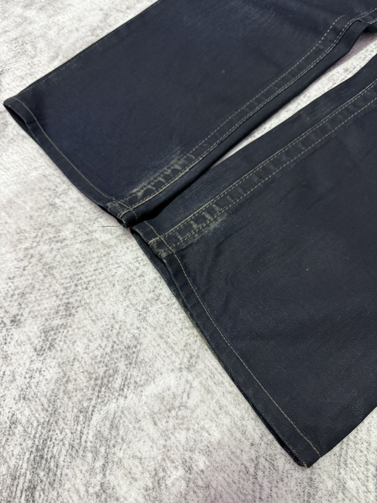 Japanese Brand × Mek Denim Mek Denim Wax Coated Studded Vegas Boot Cut Flared Jeans Size US 30 / EU 46 - 16 Thumbnail
