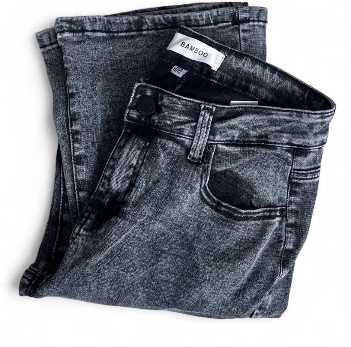 Other Y2K Bamboo Washed Black Slim Bootcut Jeans - Women's 11/12 Size 34" / US 12 / IT 48 - 1 Thumbnail