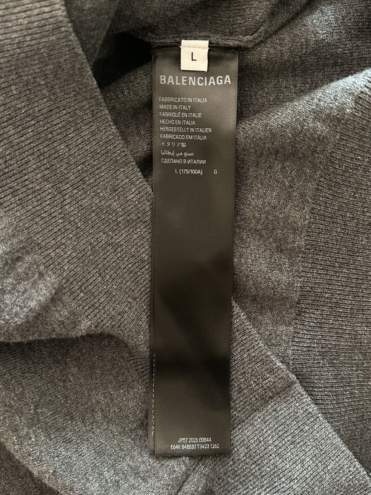 Balenciaga [L] 2050$ Spring26 Half-zip grey sweater Size US L / EU 52-54 / 3 - 12 Thumbnail
