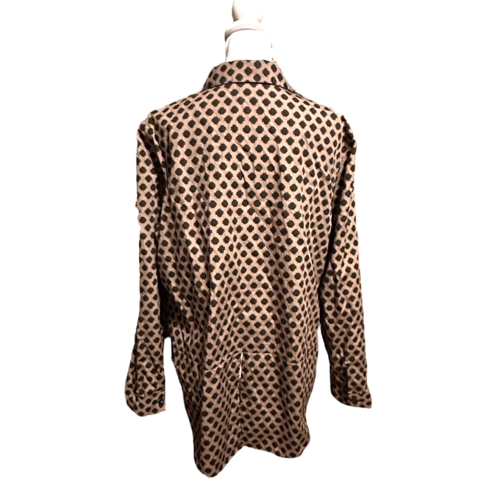 Chicos Chico's Ladies Taupe Black Wrinkle Resistant Cotton Fitted B Size XS / US 0-2 / IT 36-38 - 2 Thumbnail
