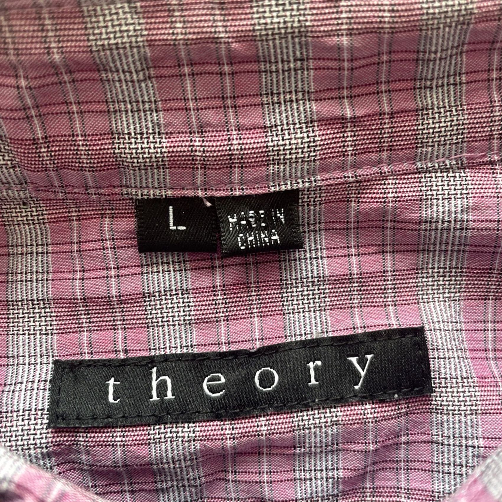 Theory VINTAGE Theory Long Sleeve Button Up Shirt Mens L Pink Retro Plaid Geometric Size US L / EU 52-54 / 3 - 3 Thumbnail