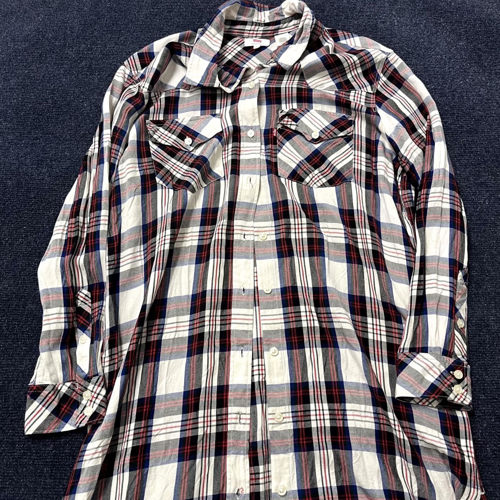 Levi's Levi's Shirt Mens XL Multicolor Plaid Long Sleeve Button Up Western Rayon Size US XL / EU 56 / 4 - 2 Thumbnail