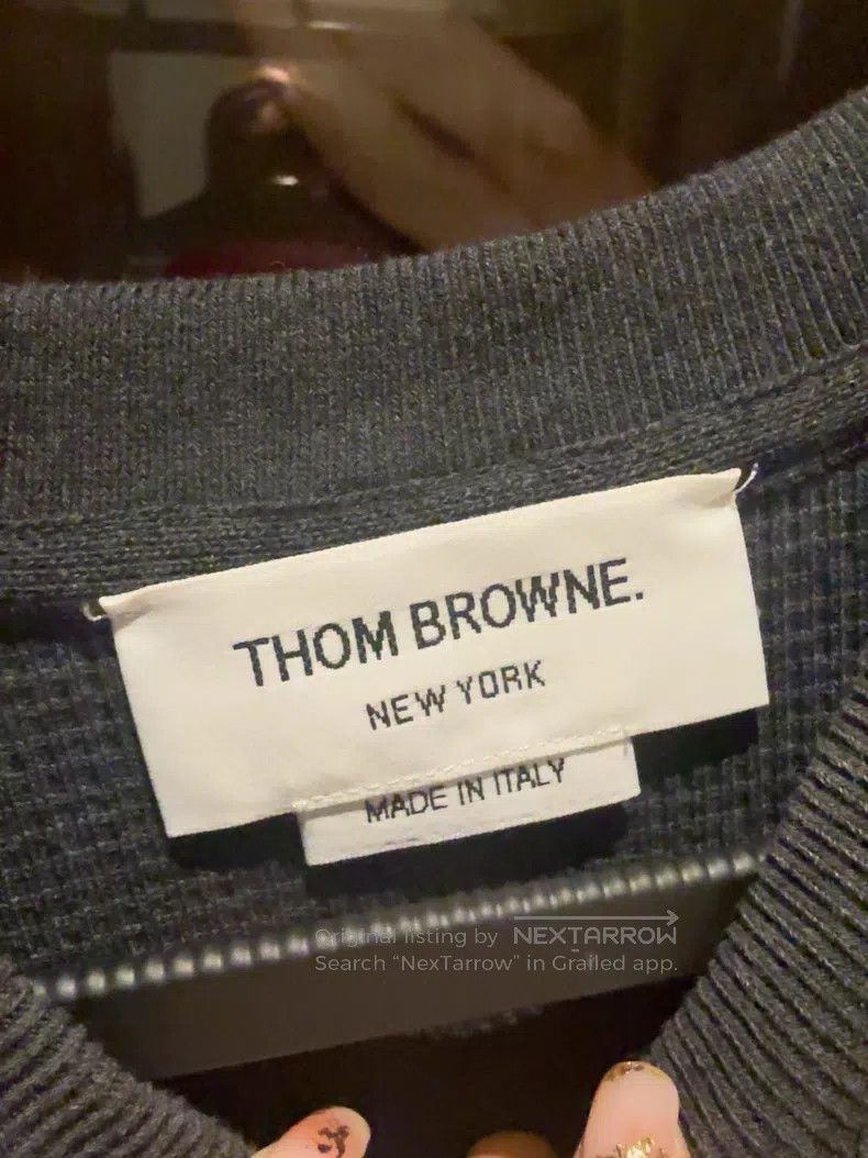 Thom Browne Thom Browne Classic Waffle Exercise Sweatshirt, Dark Grey Size US S / EU 44-46 / 1 - 3 Thumbnail