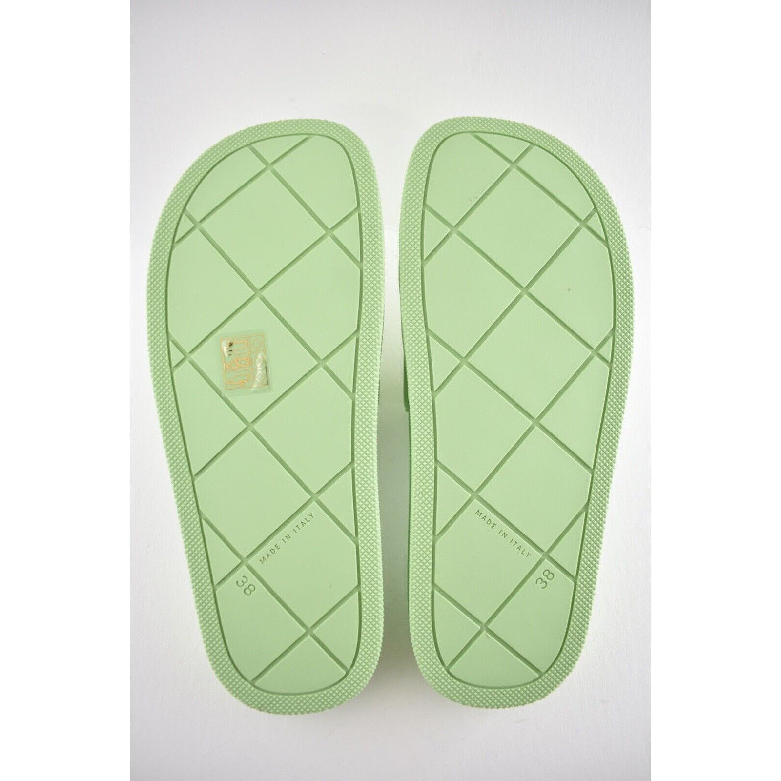 Bottega Veneta Bottega Veneta Slider Pistachio Green Quilted Rubber Pool Size US 8 / IT 38 - 4 Thumbnail