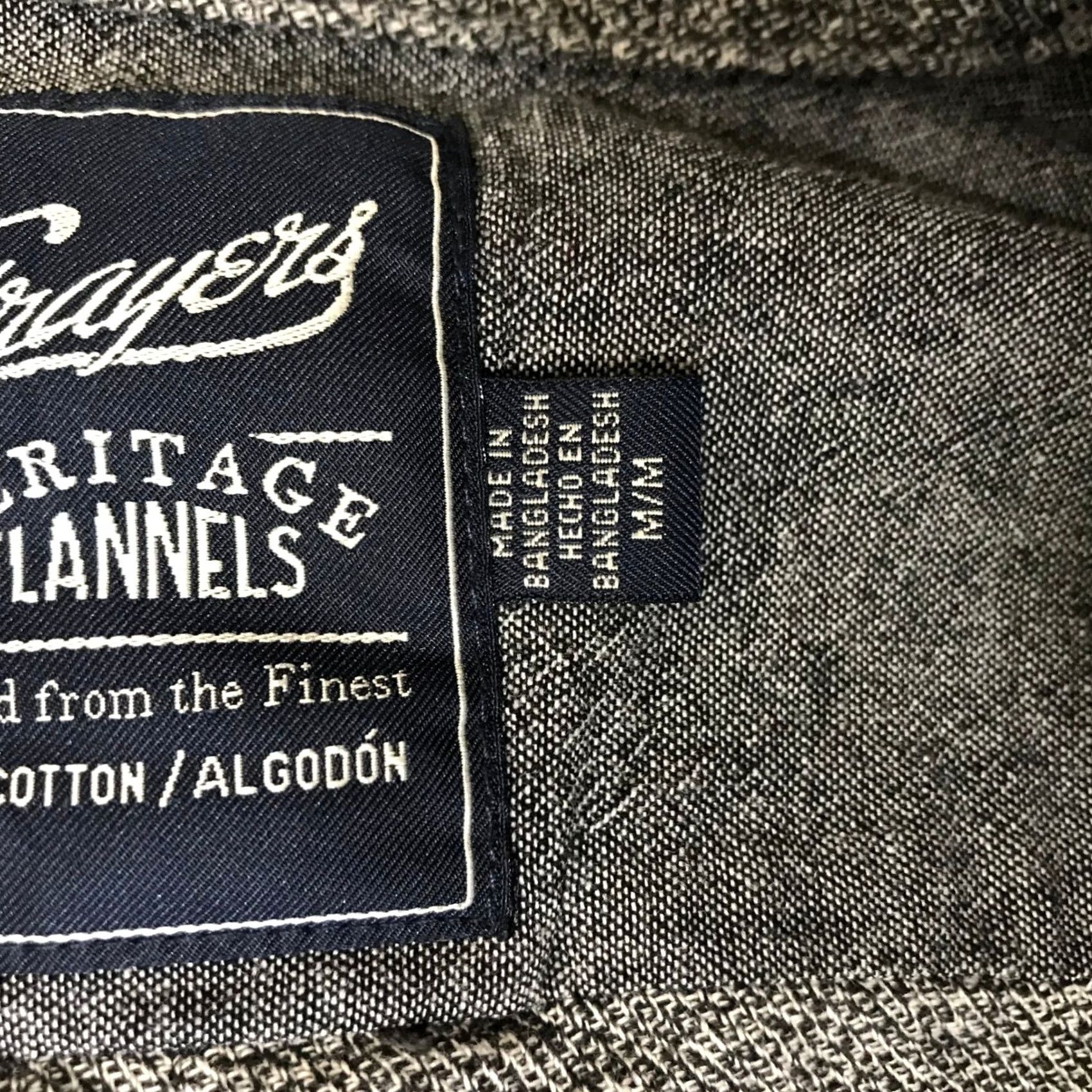 Grayers Grayers Heritage Flannels Button-Down Shirt Mens M Grey Salt and Pepper Cotton Button-Up Shirt Size US M / EU 48-50 / 2 - 8 Thumbnail