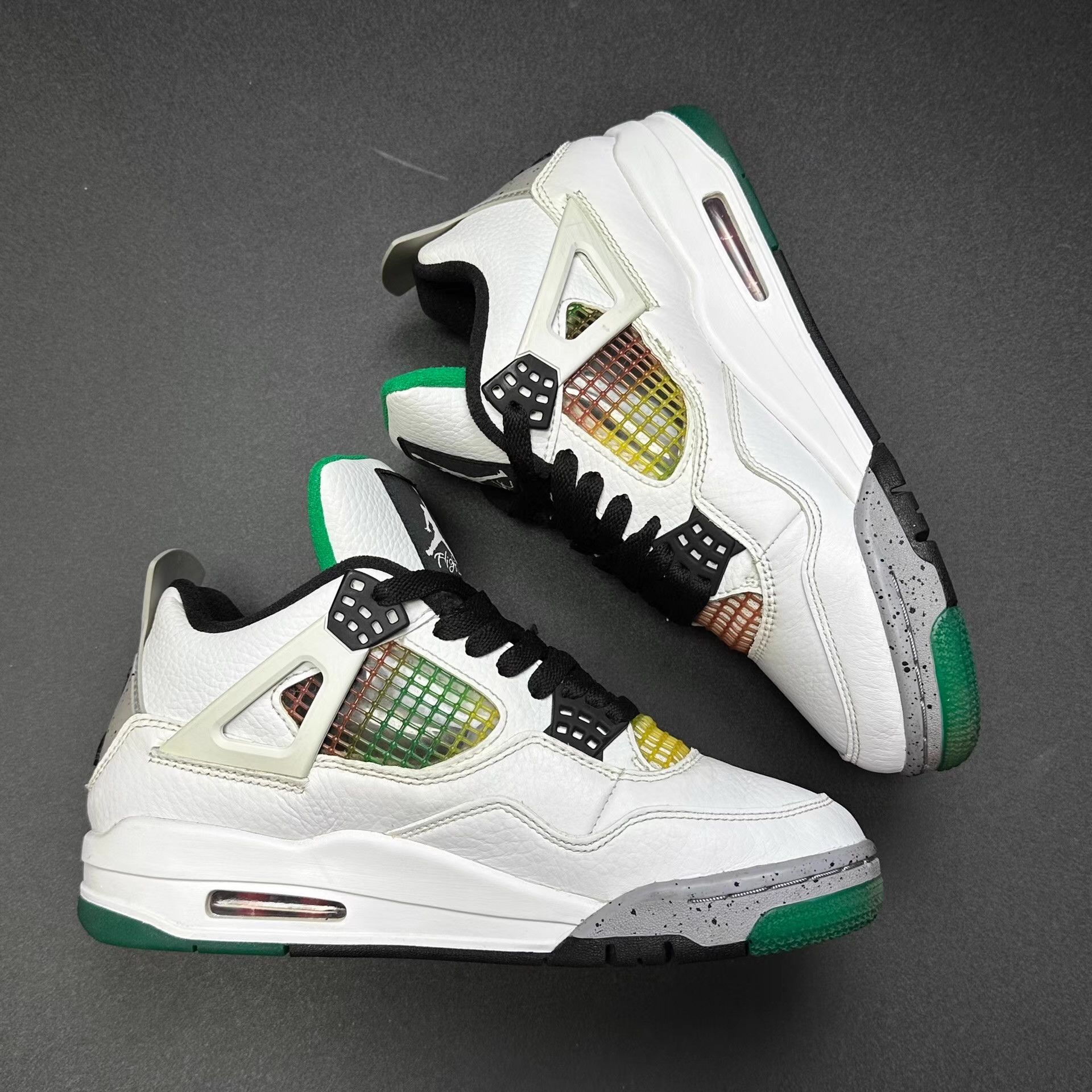 Nike Air Jordan 4 White Green Ｑ20 Size US 5.5 / EU 38 - 6 Thumbnail