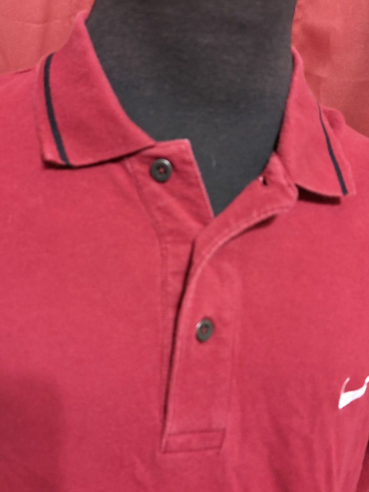 Nike Vintage Nike Polo Long Sleeve Shirt 90’s Maroon Swoosh Grail Size US XL / EU 56 / 4 - 2 Thumbnail