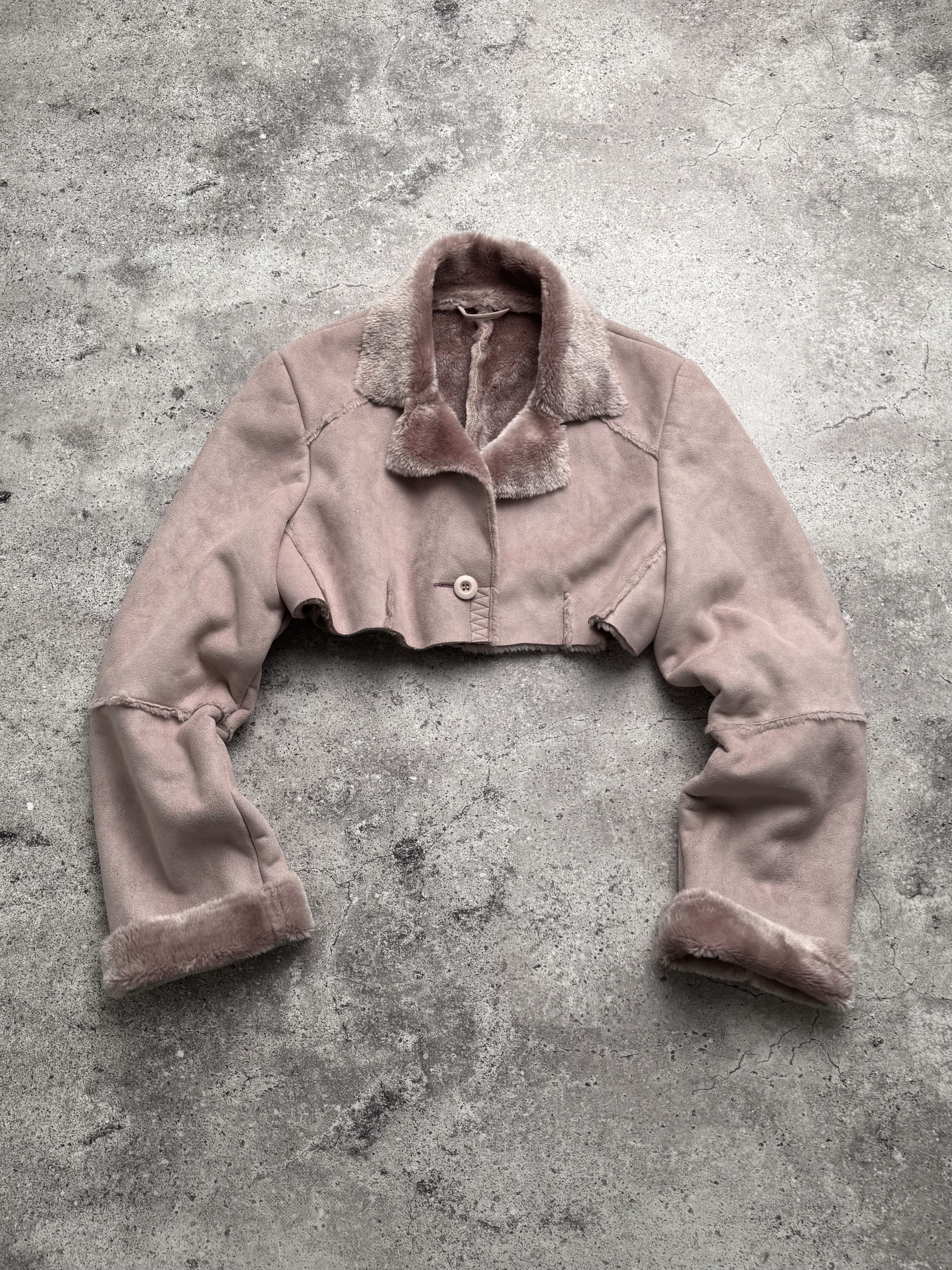 Vintage Vintage Cropped Faux Sheepskin Jacket C2(V488) Size L / US 10 / IT 46 - 1 Thumbnail