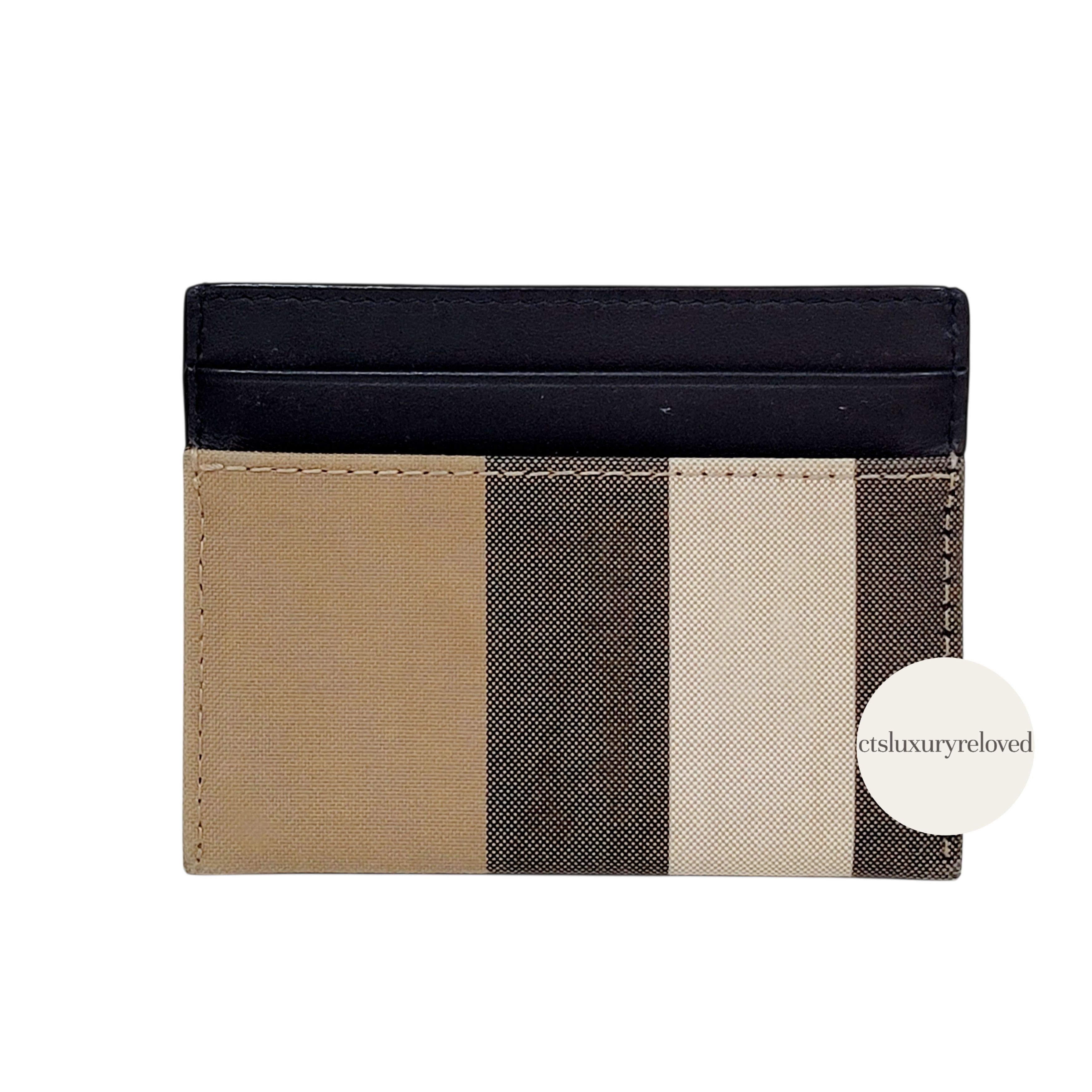 Burberry Burberry Sandon Check Canvas Calf Leather Cardholder Size ONE SIZE - 3 Thumbnail