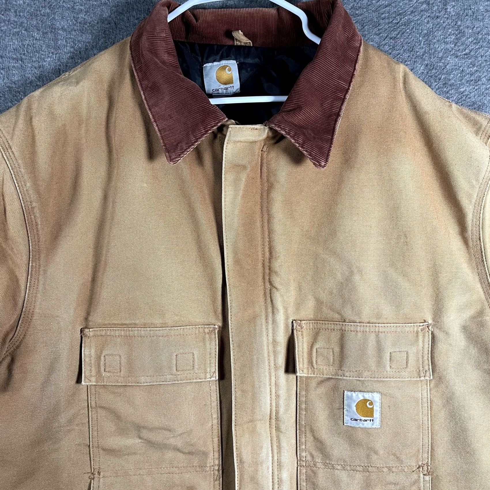 Carhartt VINTAGE Carhartt Coat Mens 2XLT Brown Quilted Lined Corduroy Collar USA Workwear Jacket Size US XXL / EU 58 / 5 - 2 Thumbnail