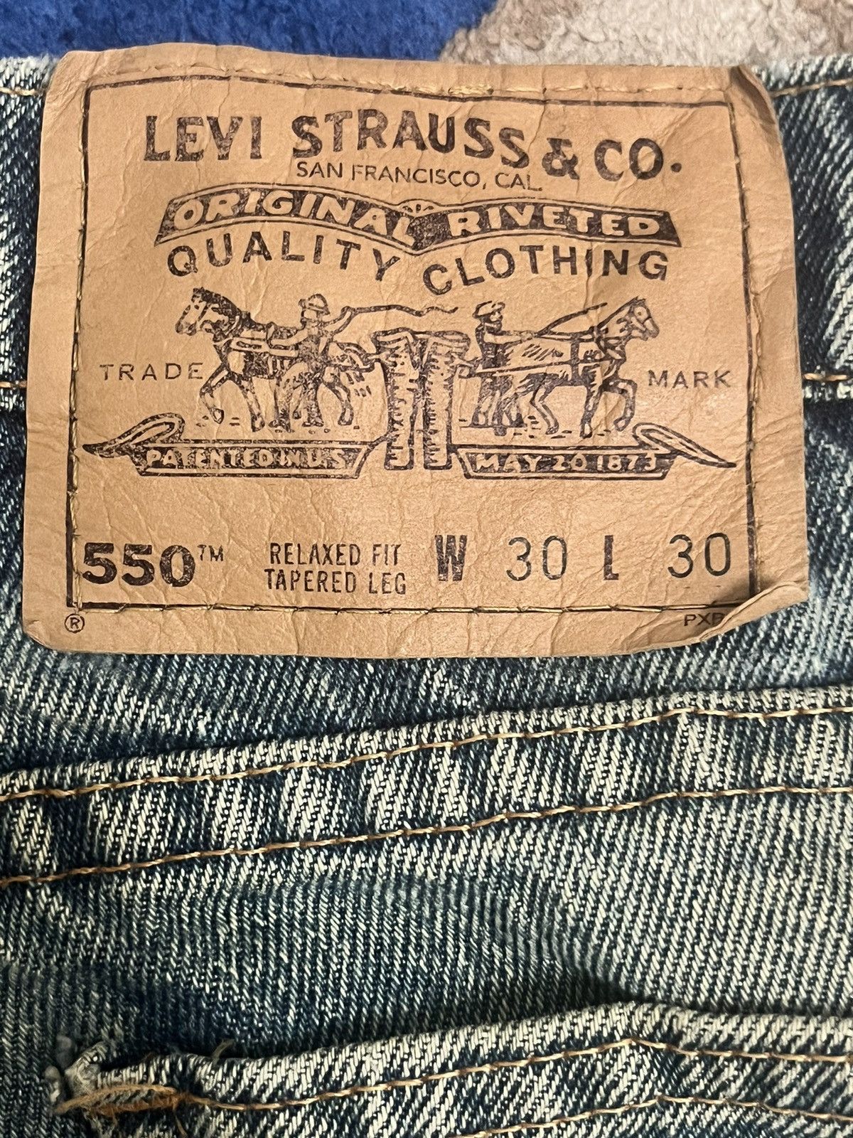 Levi's Levis 550 Orange Tab Distressed Denim Size US 29 - 9 Thumbnail