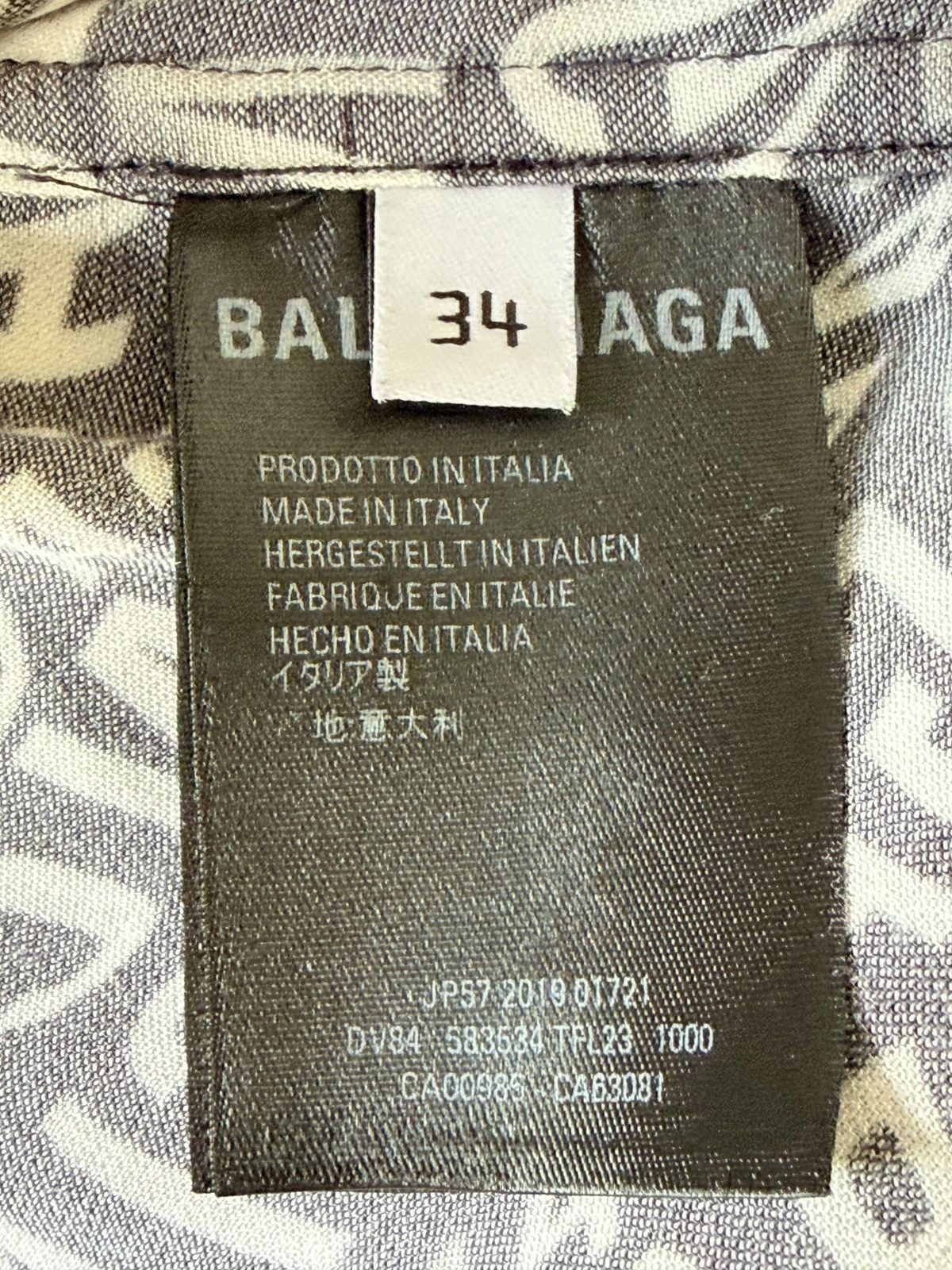Balenciaga Balenciaga All-Over Logo Oversized Button-Down Shirt Size XXS / US 00 / IT 34 - 6 Thumbnail