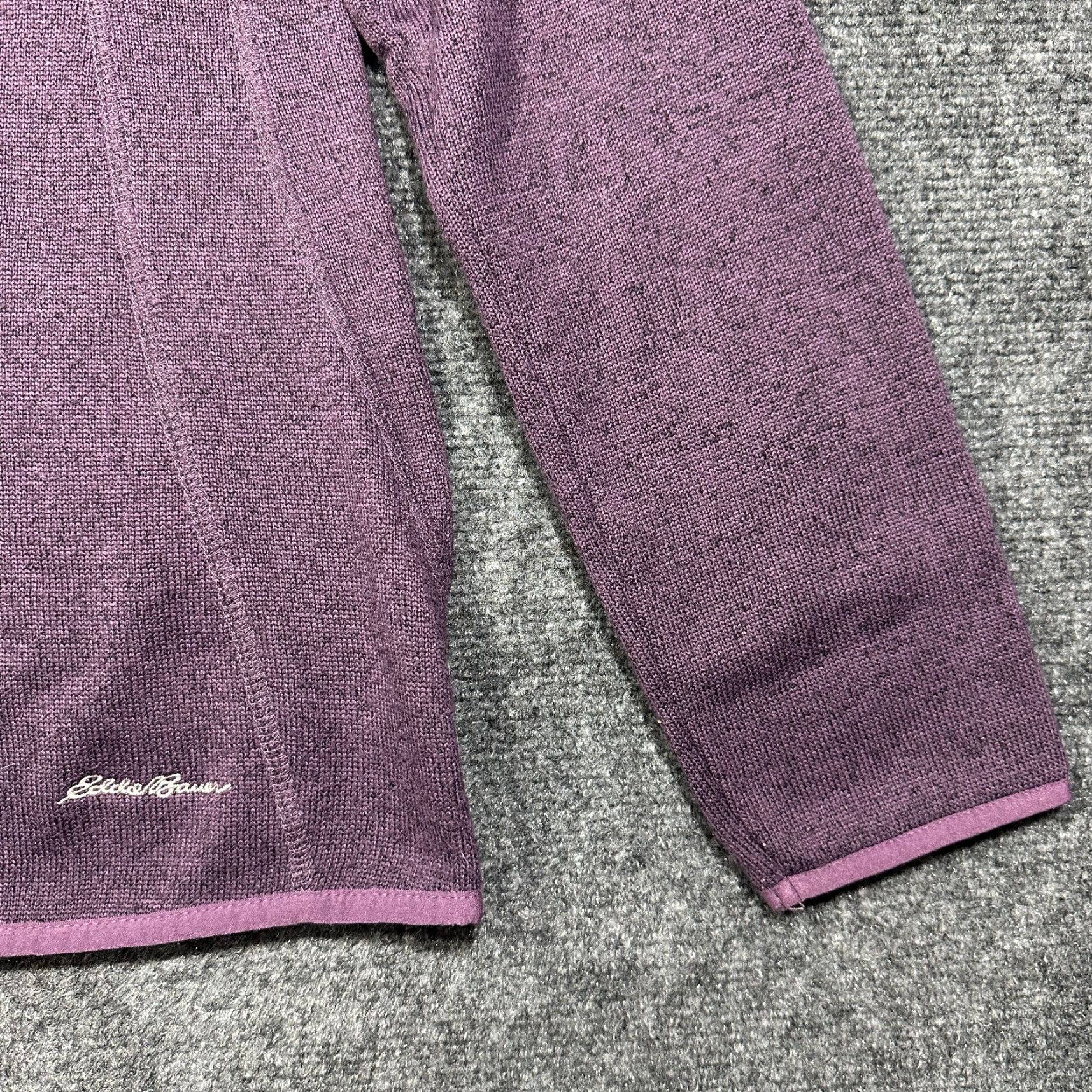 Eddie Bauer Eddie Bauer Womens Top Medium Purple Knit 1/4 Zip Pullover Sleeve Pocket Logo Regular Fit Classic Modern Casual Shirt Womens Size M / US 6-8 / IT 42-44 - 2 Thumbnail