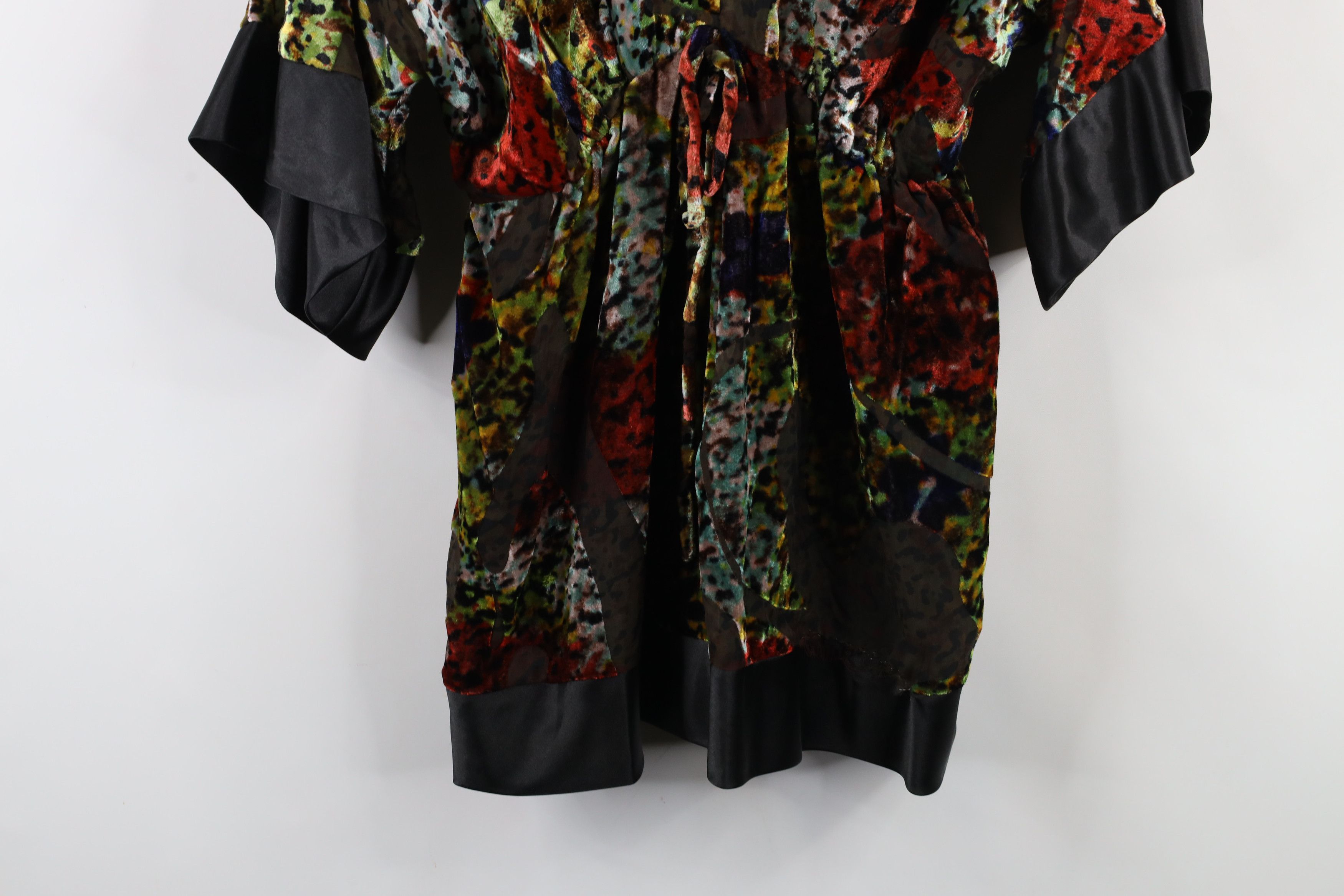 Vintage Vintage 90s Y2K Babydoll Abstract Velour Kimono Style Shirt Size XL / US 12-14 / IT 48-50 - 3 Thumbnail