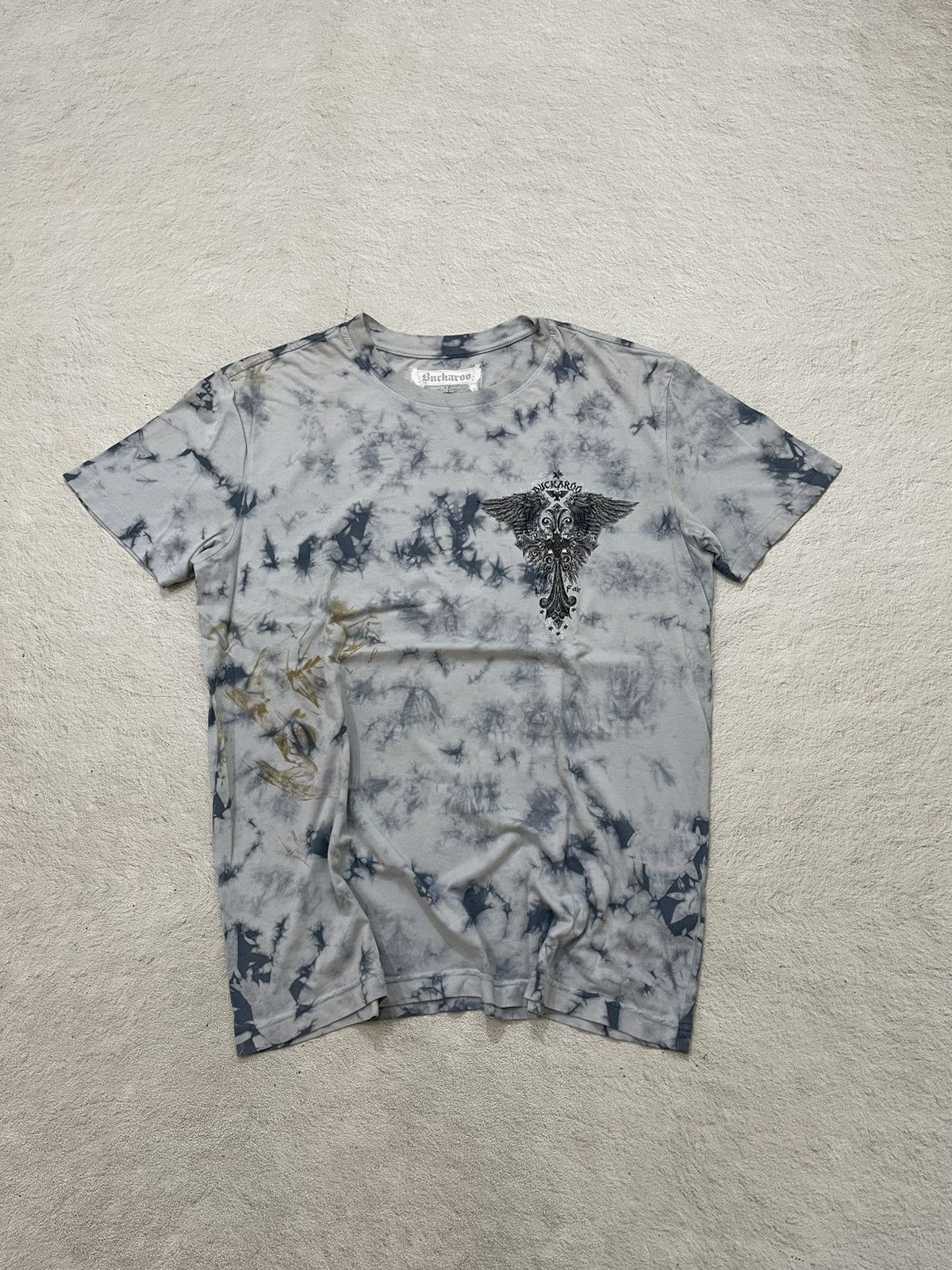Le Grande Bleu (L.G.B.) 2000s Afliction Angel Wings Cross Tyd Die Shirt Poem Y2K LGB Size US L / EU 52-54 / 3 - 2 Thumbnail