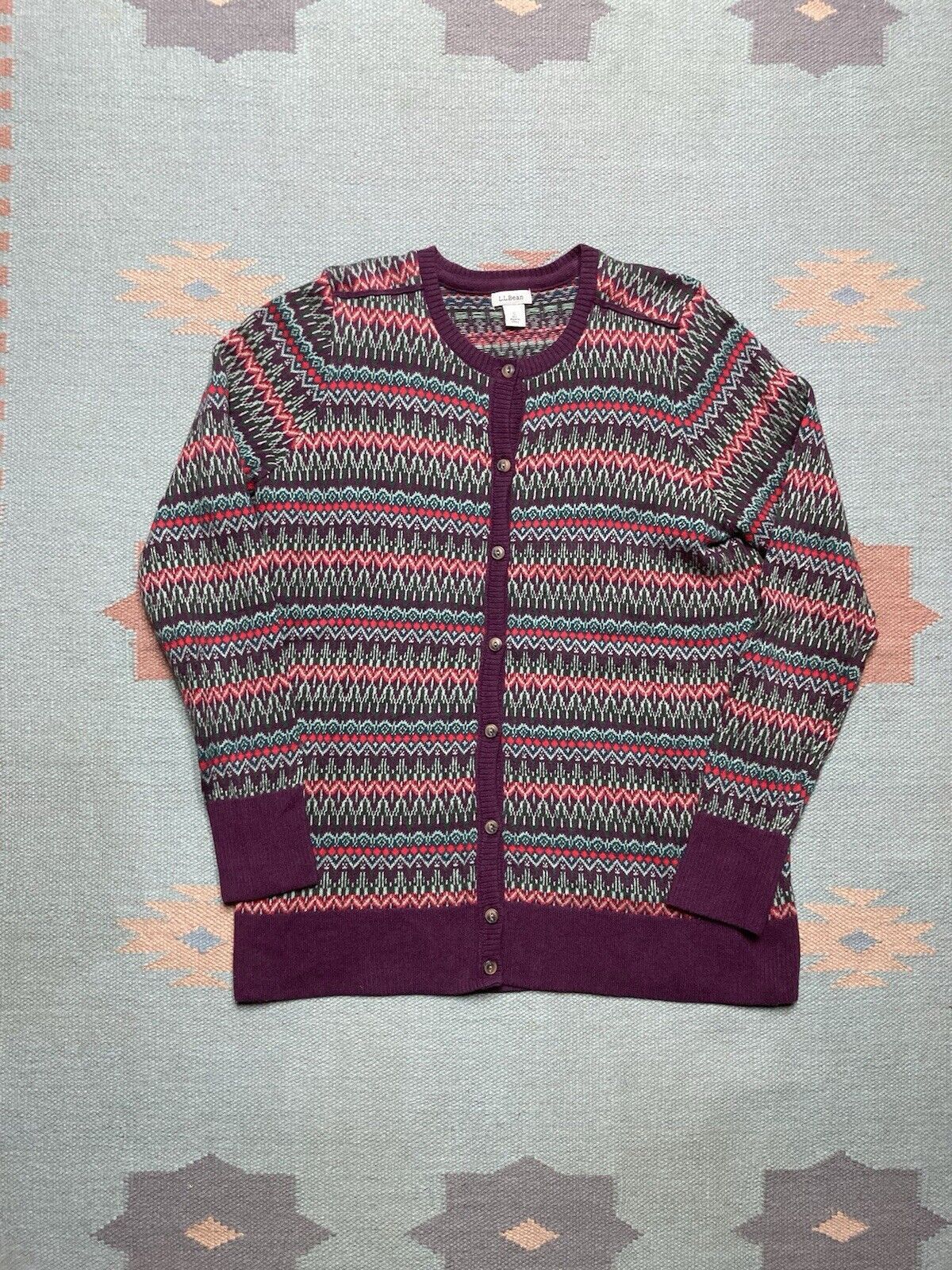 L.L. Bean LL bean sweater cashmere soft comfy abstract geometric S Size S / US 4 / IT 40 - 1 Thumbnail
