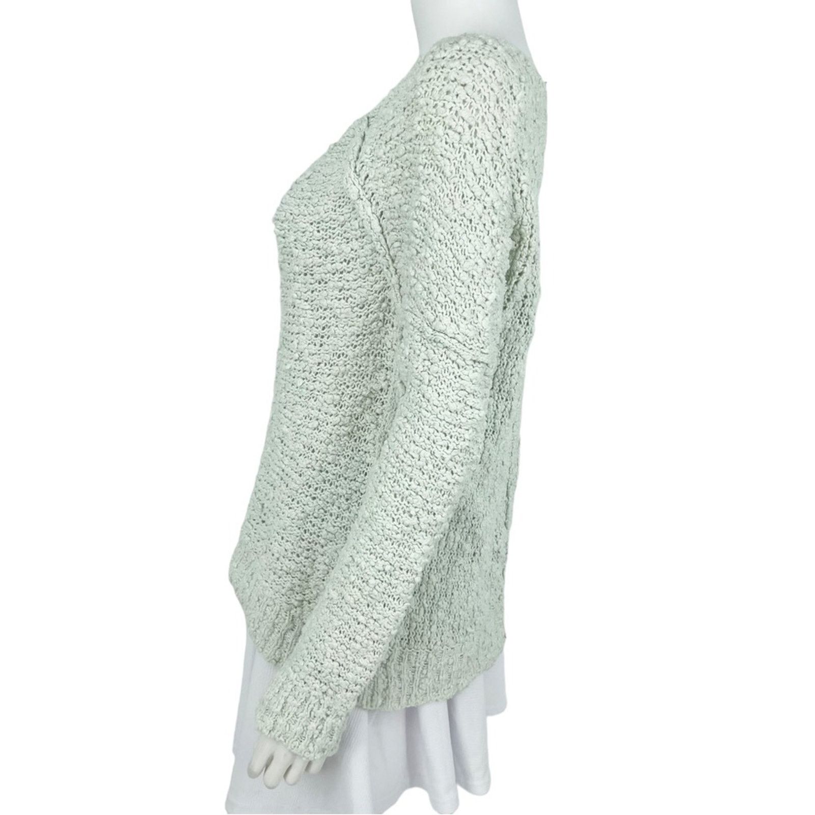 Free People Free People Songbird Boucle Knit V-Neck Sweater Mint Size XS Size XS / US 0-2 / IT 36-38 - 6 Thumbnail