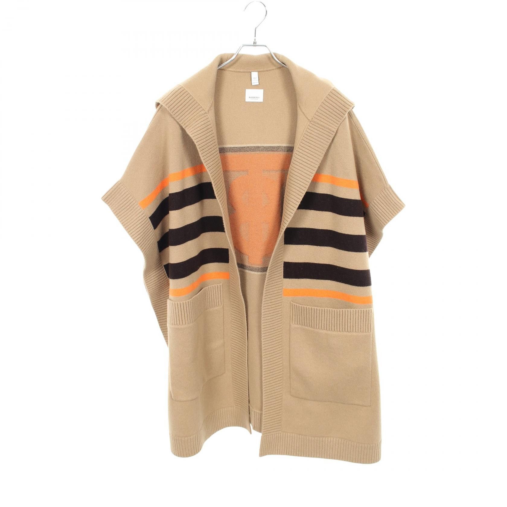 Burberry Burberry Burberry TB Logo Wool Poncho Textile Outerwear 8018233 DUTY FREE for USA Size ONE SIZE - 1 Thumbnail