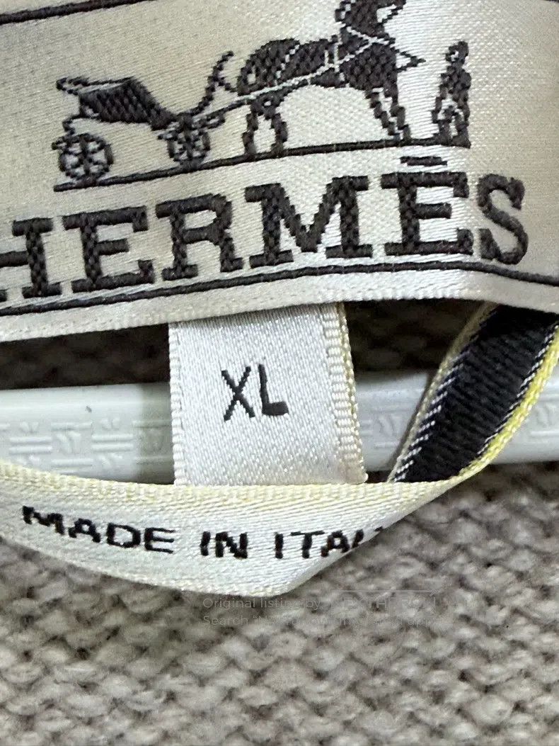 Hermes Hermes Full cashmere knitted cardigan with leather patches Size XL / US 12-14 / IT 48-50 - 2 Thumbnail