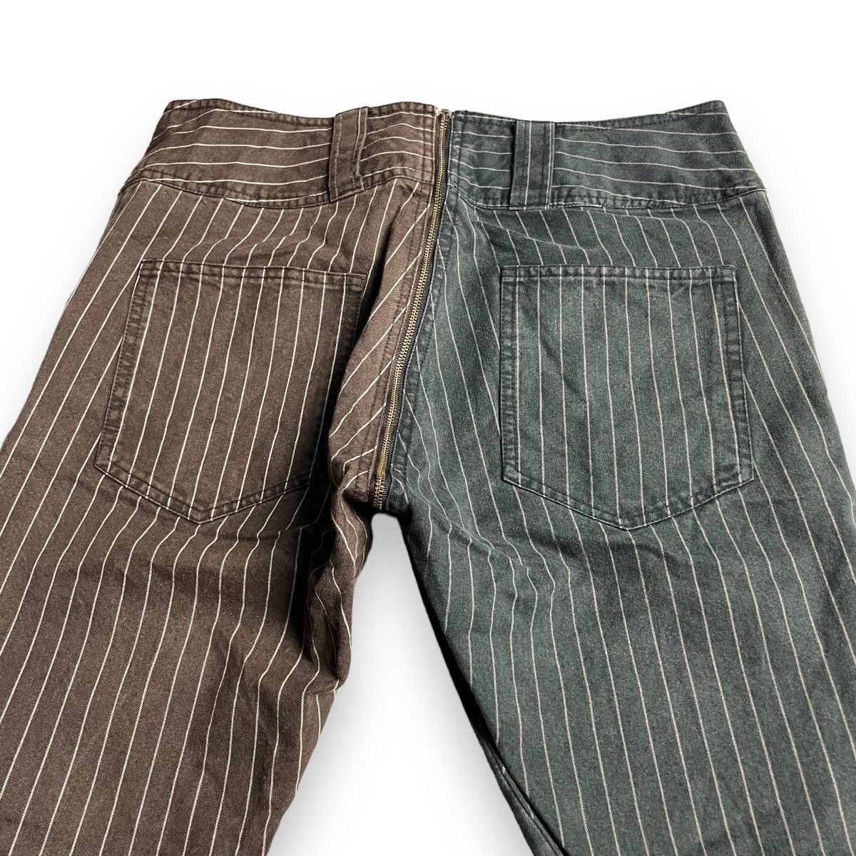 20471120 × Beauty Beast × Japanese Brand 🇯🇵 JAPANESE CUSTOM TWO TONES STRIPED SPIRAL CUT PANTS Size US 31 - 9 Thumbnail