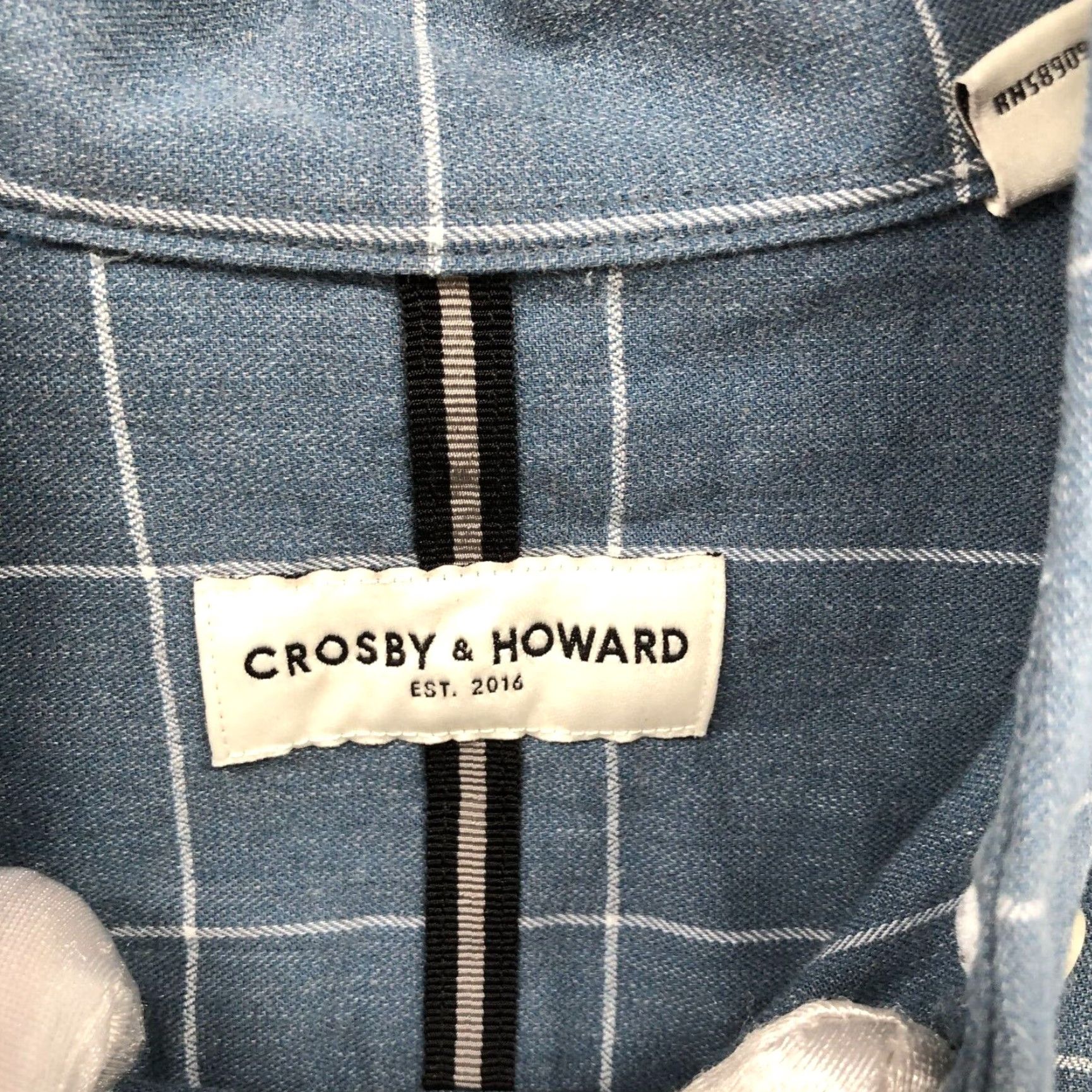 Vintage Mens Long Sleeve Shirt Crosby Howard S Blue Grid Plaid Soft Brushed Cotton Extra Large XL Size US S / EU 44-46 / 1 - 5 Thumbnail