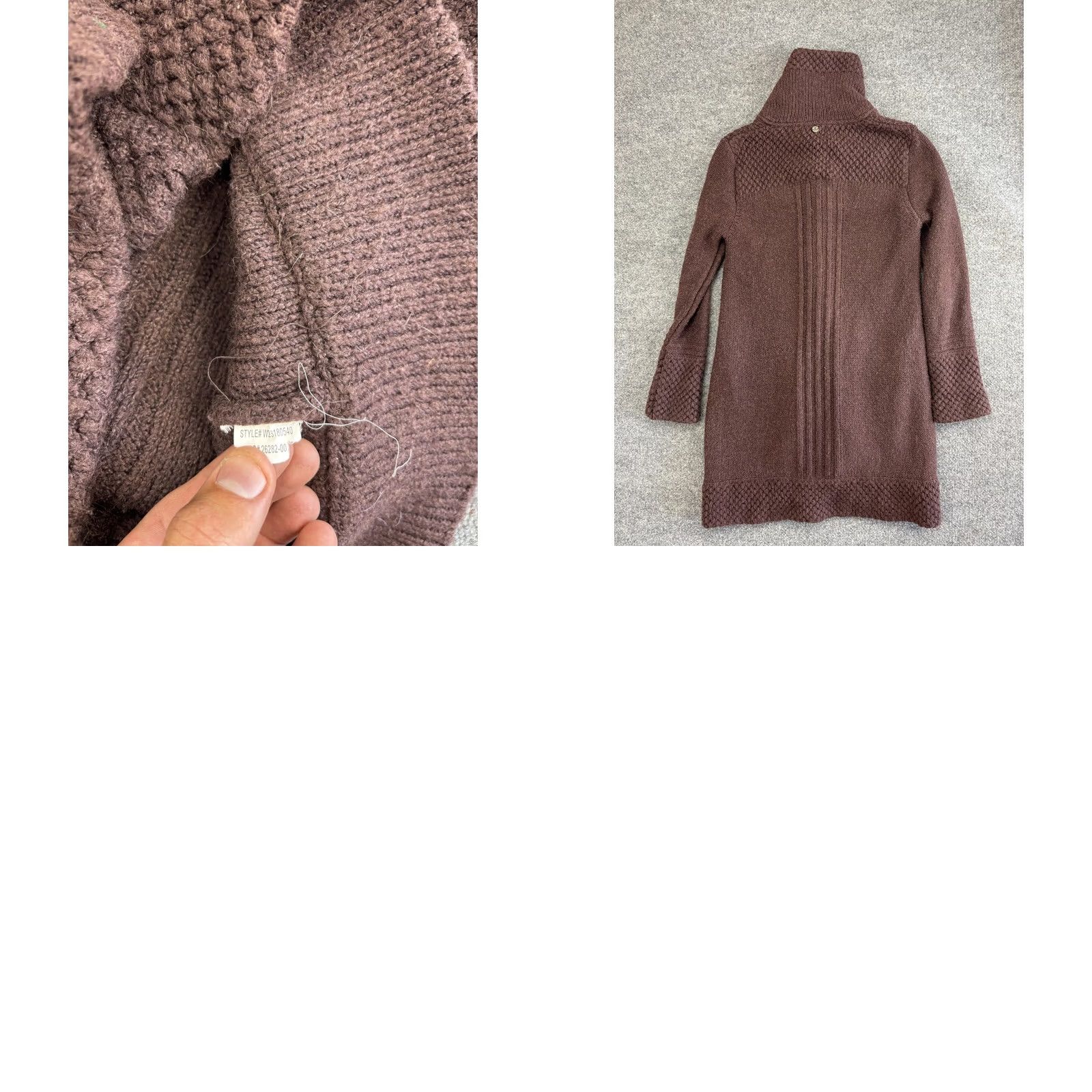 Prana prAna Cardigan Womens Medium Brown Long Knit Shawl Collar Pockets W3180540 Size M / US 6-8 / IT 42-44 - 8 Thumbnail