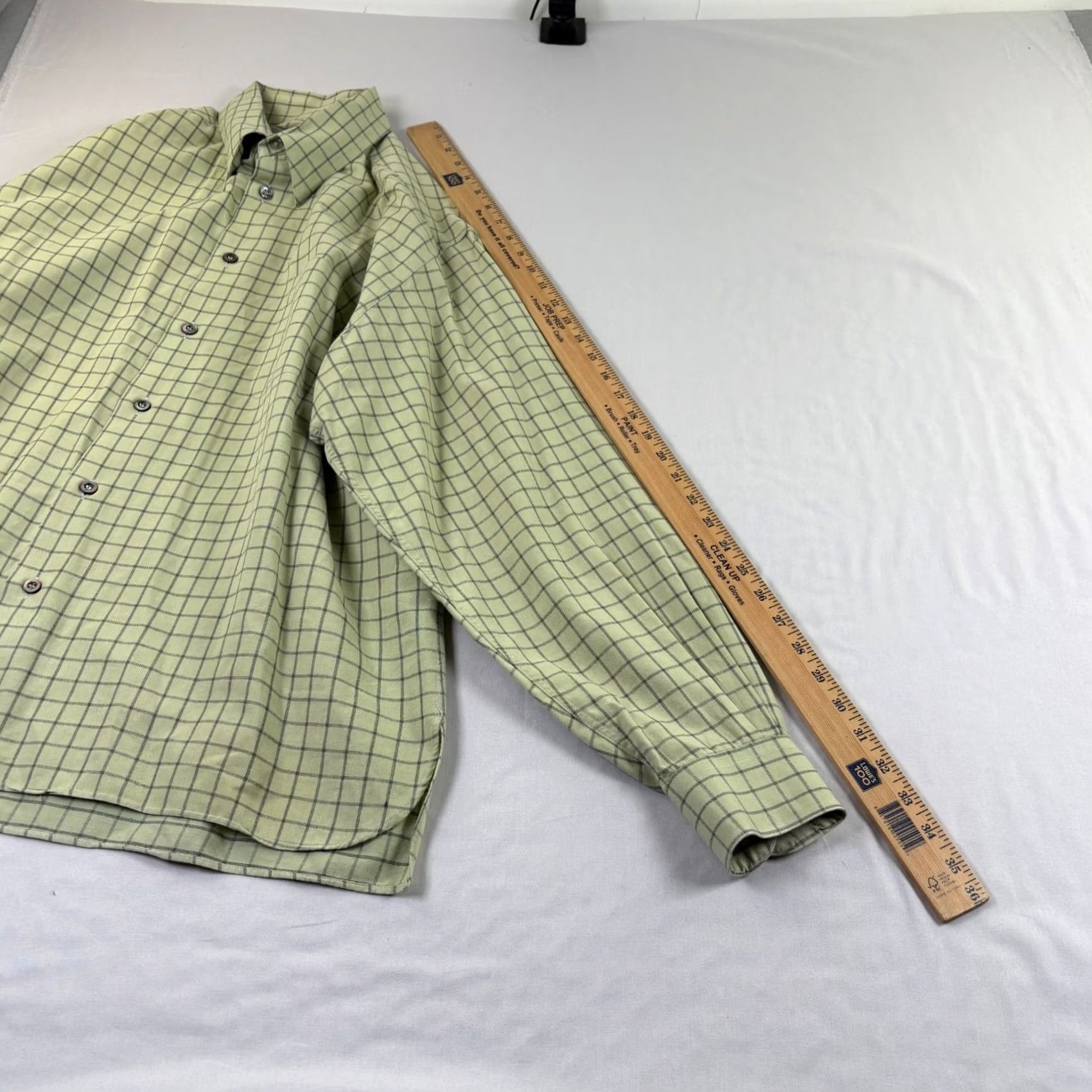 Ermenegildo Zegna VINTAGE Ermenegildo Zegna Shirt Mens XL Green Plaid Button Up Long Sleeve Size US XL / EU 56 / 4 - 7 Thumbnail