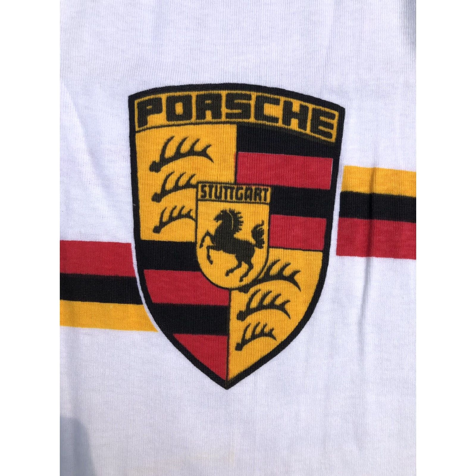 Vintage VINTAGE Porsche T Shirt S White Cotton Logo 80s Cars Sports 80s Men Size US S / EU 44-46 / 1 - 3 Thumbnail