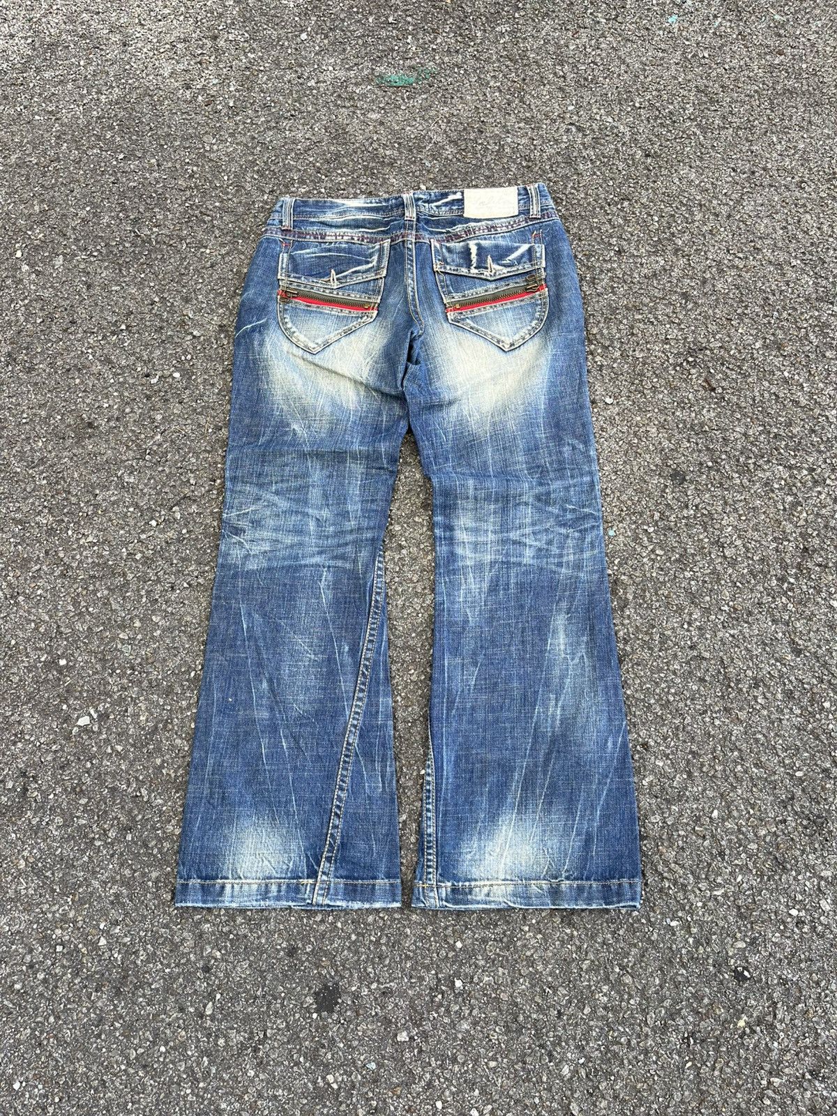Hysteric Glamour Flared Lolita Jeans Clawmark Distressed Faded Denim Pants Size US 34 / EU 50 - 10 Thumbnail