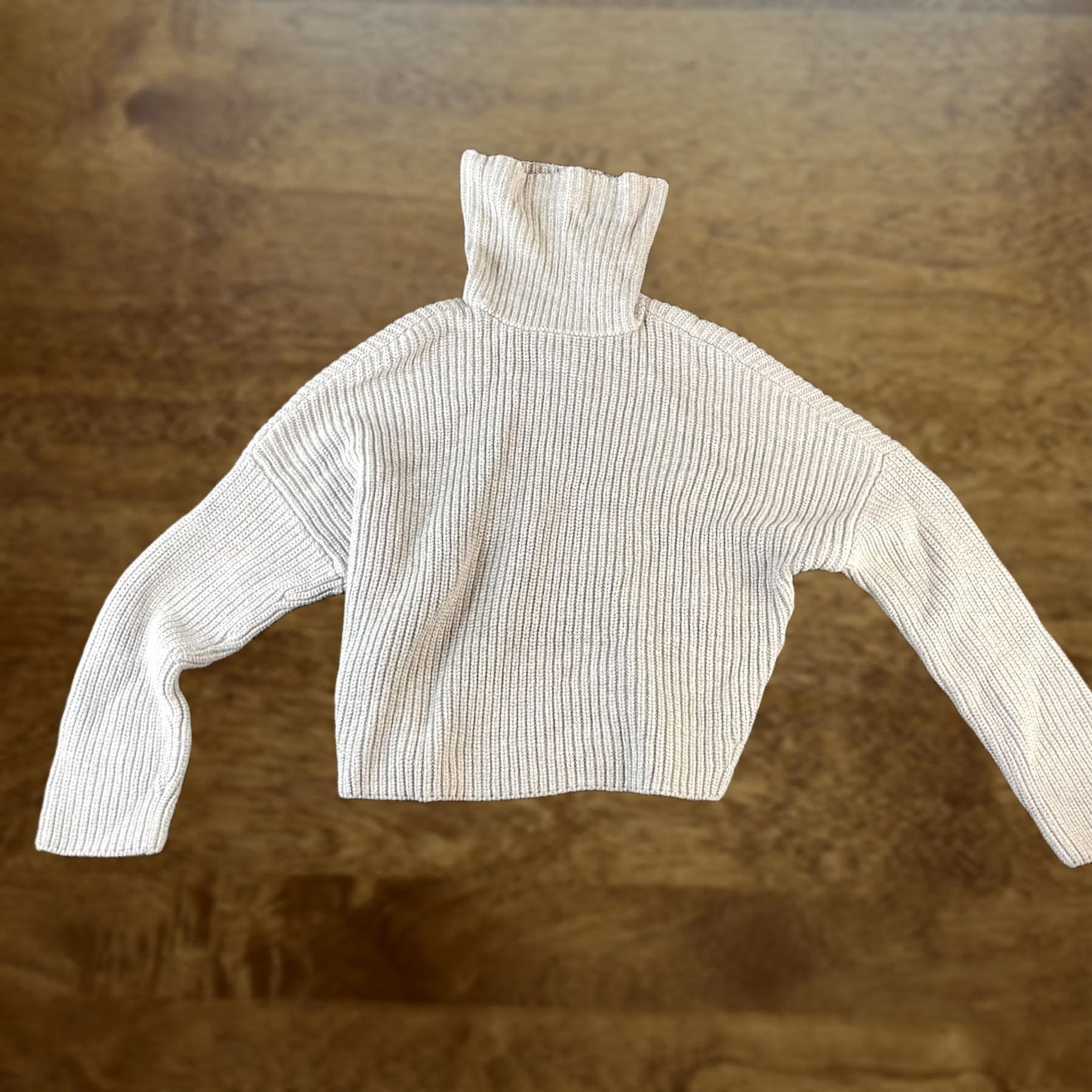Abercrombie & Fitch Abercrombie & Fitch Sweater Womens Medium Gray Turtleneck Rib Knit Cropped Size M / US 6-8 / IT 42-44 - 1 Thumbnail