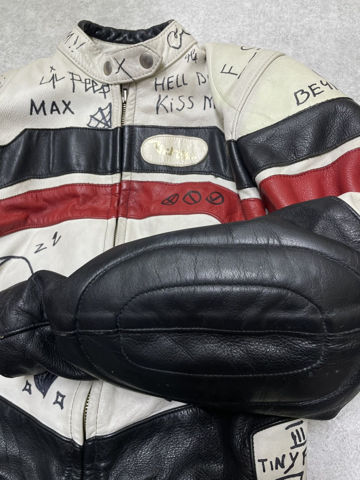 NASCAR Y2K Japan Custom Lil Peep Leather Moto Jacket Size US M / EU 48-50 / 2 - 8 Thumbnail