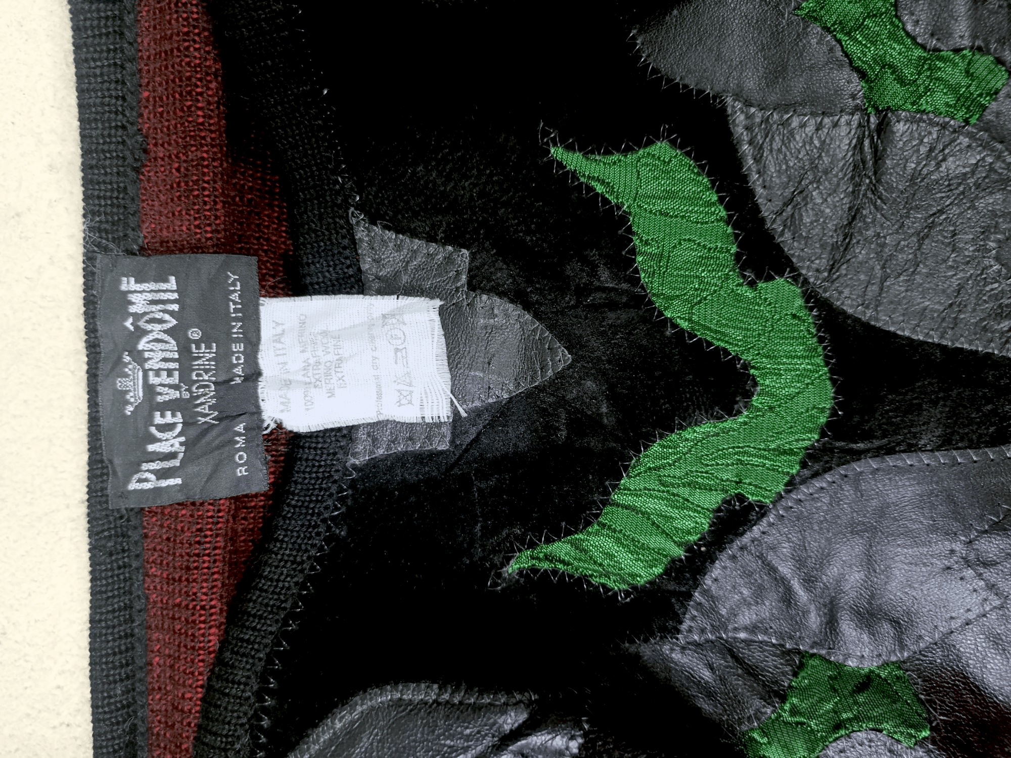 Japanese Brand Crazy Vintage Place Vendome leather Knit Crewneck Sweater Size US L / EU 52-54 / 3 - 14 Thumbnail