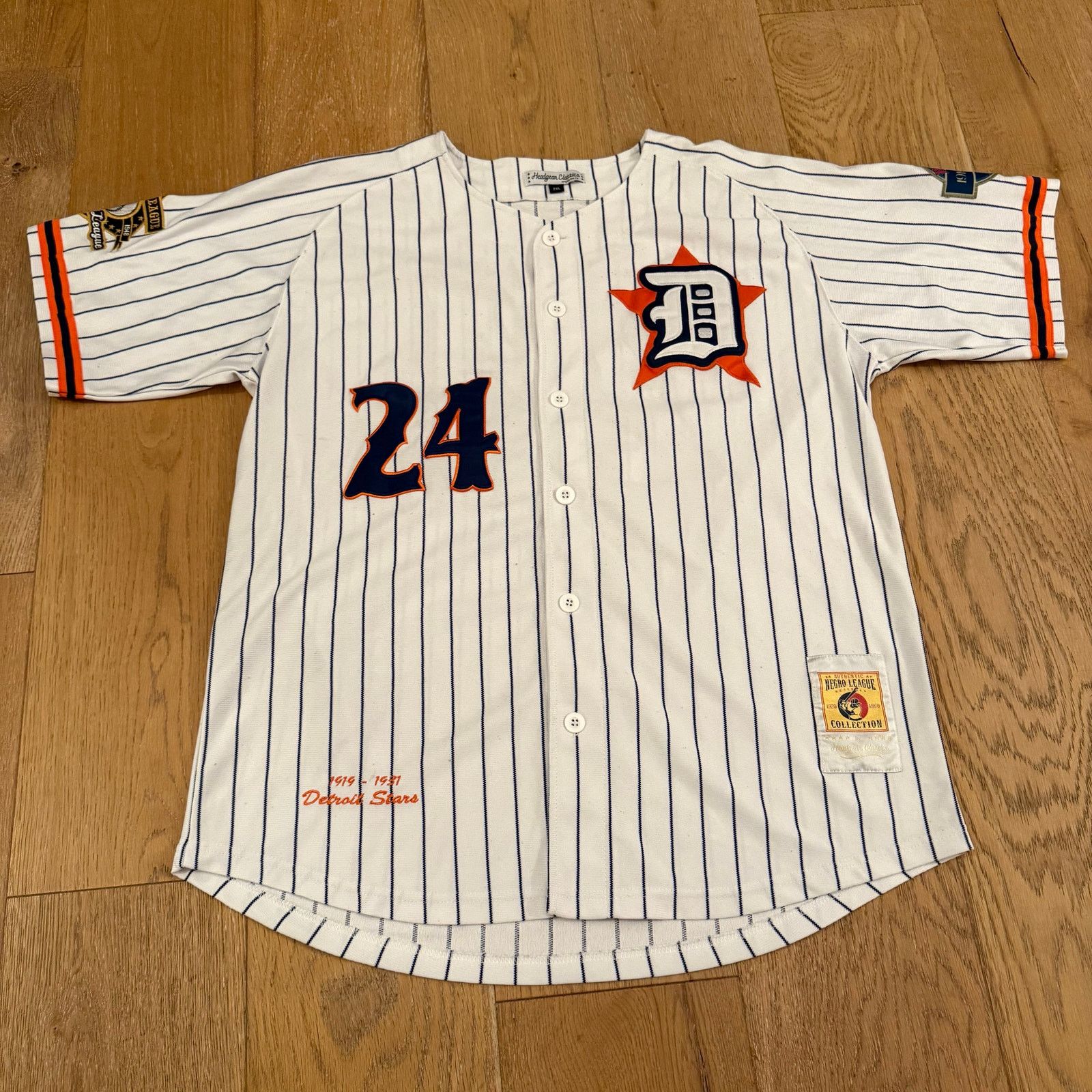 Authentic Negro Leagues Detroit Stars Pinstripe Jersey Negro League Collection Size US XL / EU 56 / 4 - 1 Thumbnail