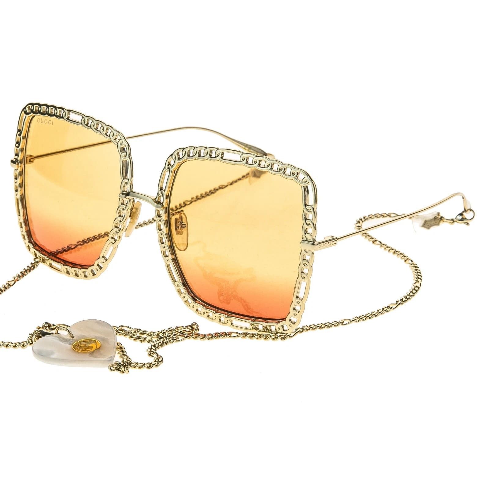 Gucci GUCCI GG1033S 1033 Gold Orange Chain Necklace Pearl Pendant Size ONE SIZE - 7 Thumbnail