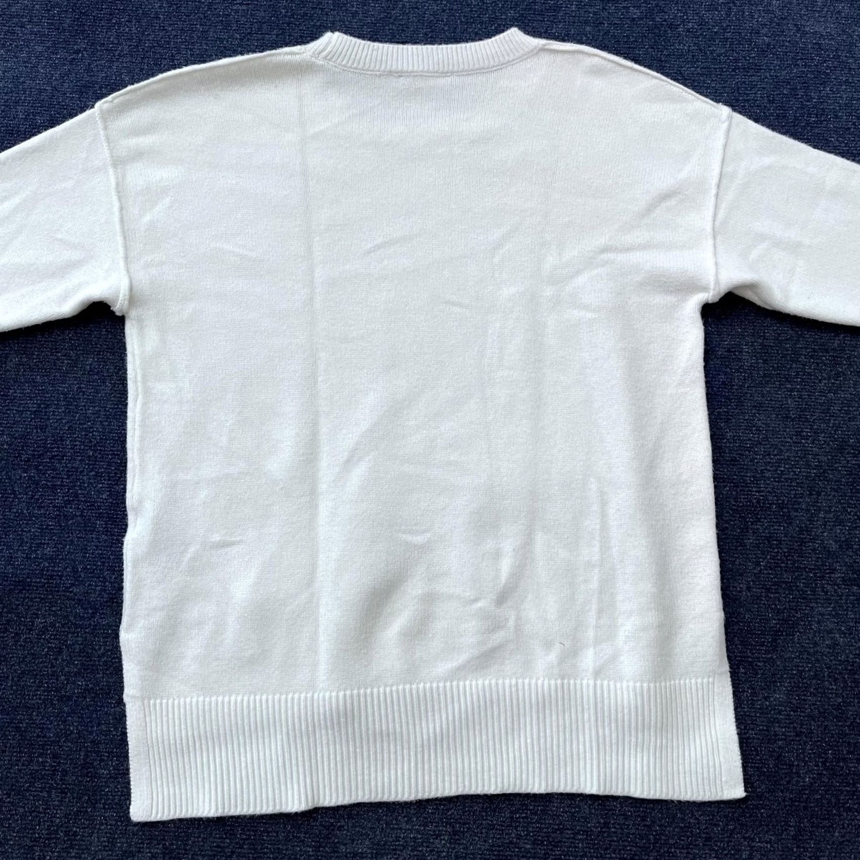 Vintage Philosophy Republic Clothing Sweater Womens 1X White Crew Neck 3/4 Sleeve Ribbed Knit Pullover Size XL / US 12-14 / IT 48-50 - 4 Thumbnail
