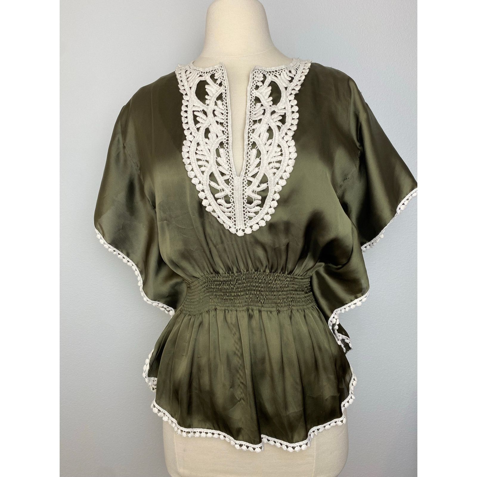 Vivienne Tam Vivienne Tam Green Blouse, Size XS, Y2K 90s Size XS / US 0-2 / IT 36-38 - 1 Thumbnail