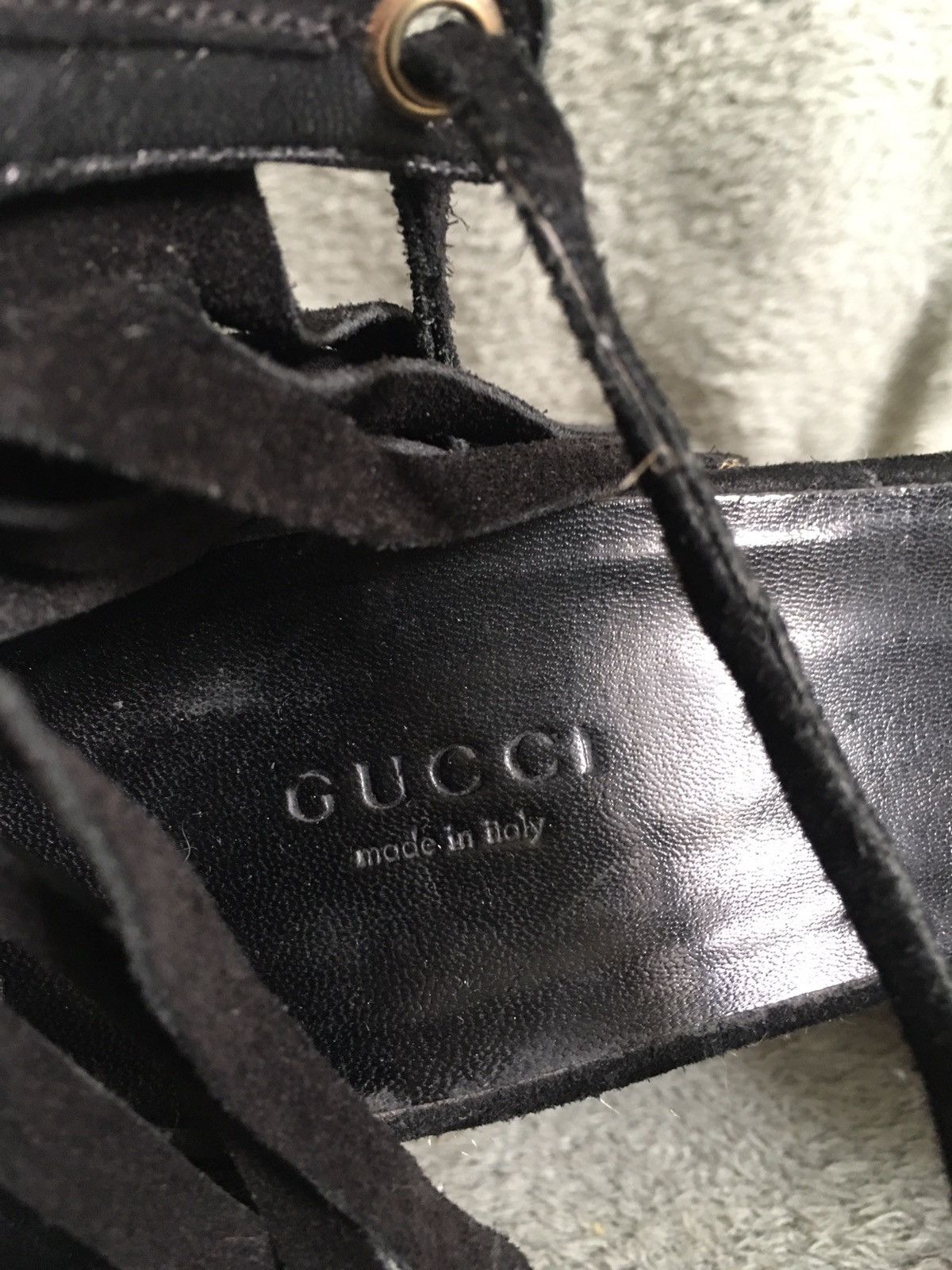 Gucci GUCCI Espadrilles Black Suede Wedge Sandals EU40 Size US 10 / IT 40 - 11 Thumbnail