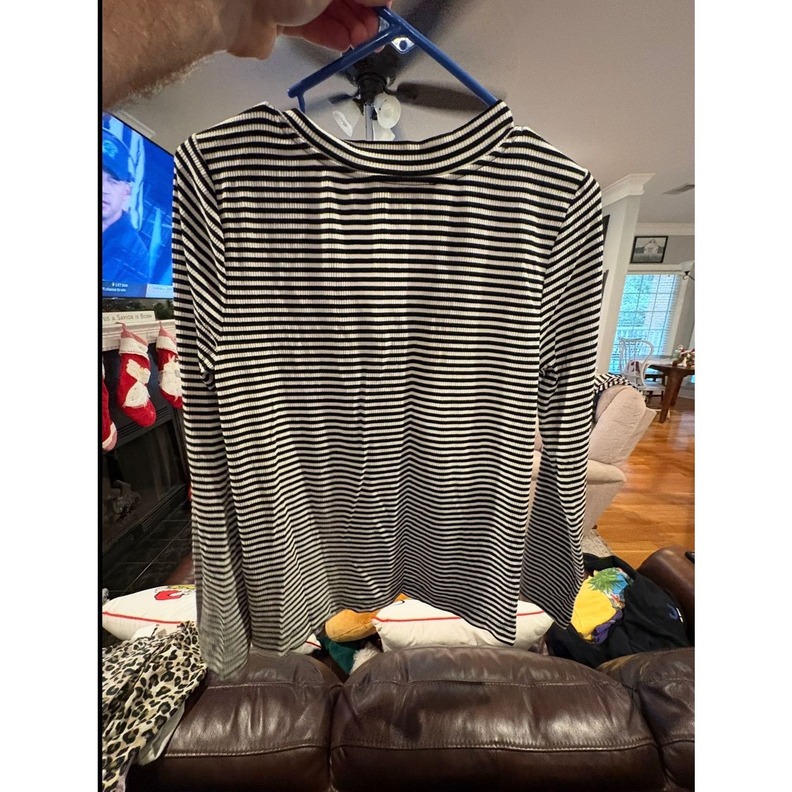 Loft LOFT Women’s Medium Striped Ribbed Henley Sweater Size M / US 6-8 / IT 42-44 - 4 Thumbnail