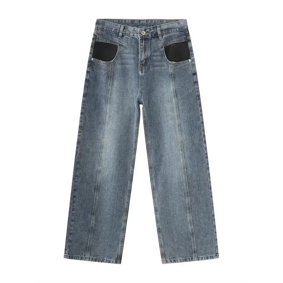 Japanese Brand Retro loose pocket patchwork jeans Size US 32 / EU 48 - 5 Thumbnail