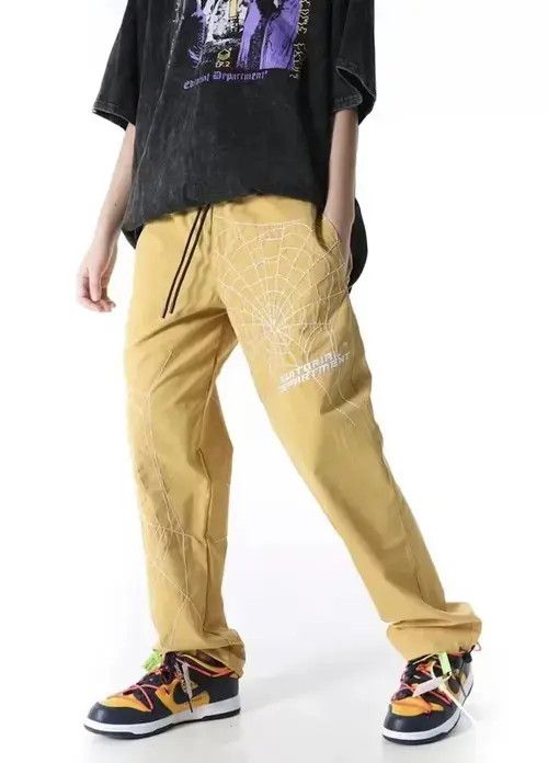 Jean Nylon Spider Web Embroidered Track Pants Size US 32 / EU 48 - 3 Thumbnail
