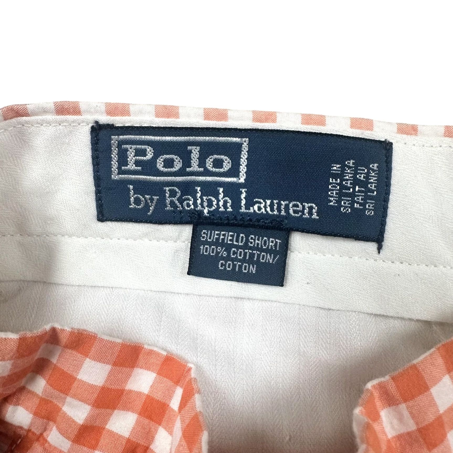 Polo Ralph Lauren Polo Ralph Lauren Shorts Mens 33 Orange White Suffield Short Gingham Cotton Size US XS / EU 42 / 0 - 4 Thumbnail