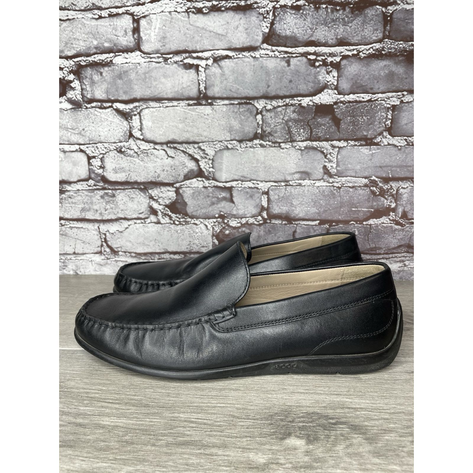 Ecco ECCO Black Leather Driving Loafers Mens Size 44 US 10-10.5 C Size US 11 / EU 44 - 17 Thumbnail