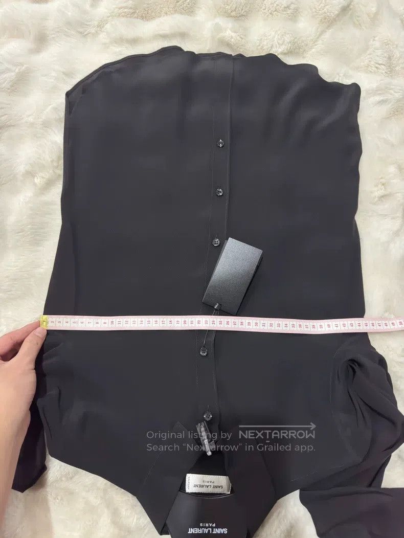 Saint Laurent Paris Saint Laurent Paris Black Mulberry Silk Shirt Size XS / US 0-2 / IT 36-38 - 6 Thumbnail