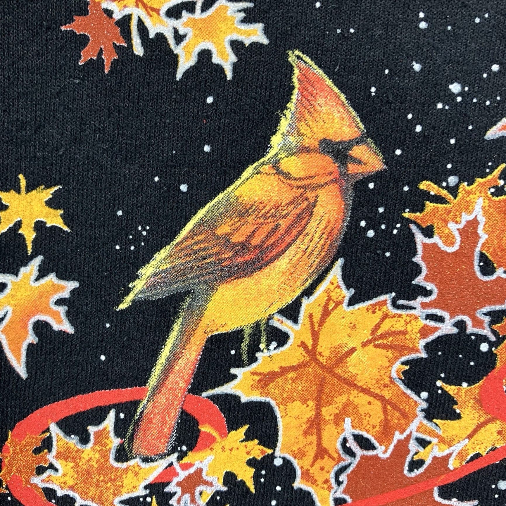 Vintage VINTAGE Artisan Sweatshirt Women XL Black Graphic Print Oversized Fleece 90s Nature Cardinals Size XL / US 12-14 / IT 48-50 - 5 Thumbnail