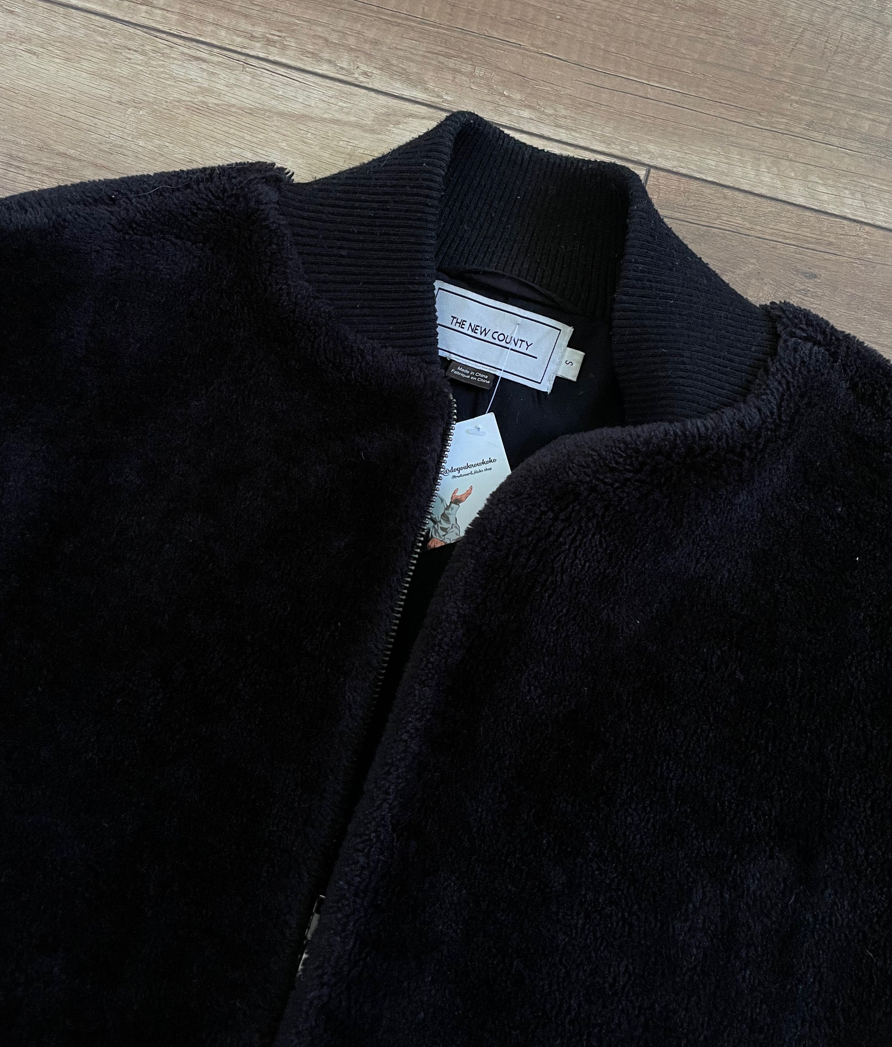 Other The New County Black Fluffy Teddy Fleece MA1 Bomber Jacket Size US M / EU 48-50 / 2 - 7 Thumbnail