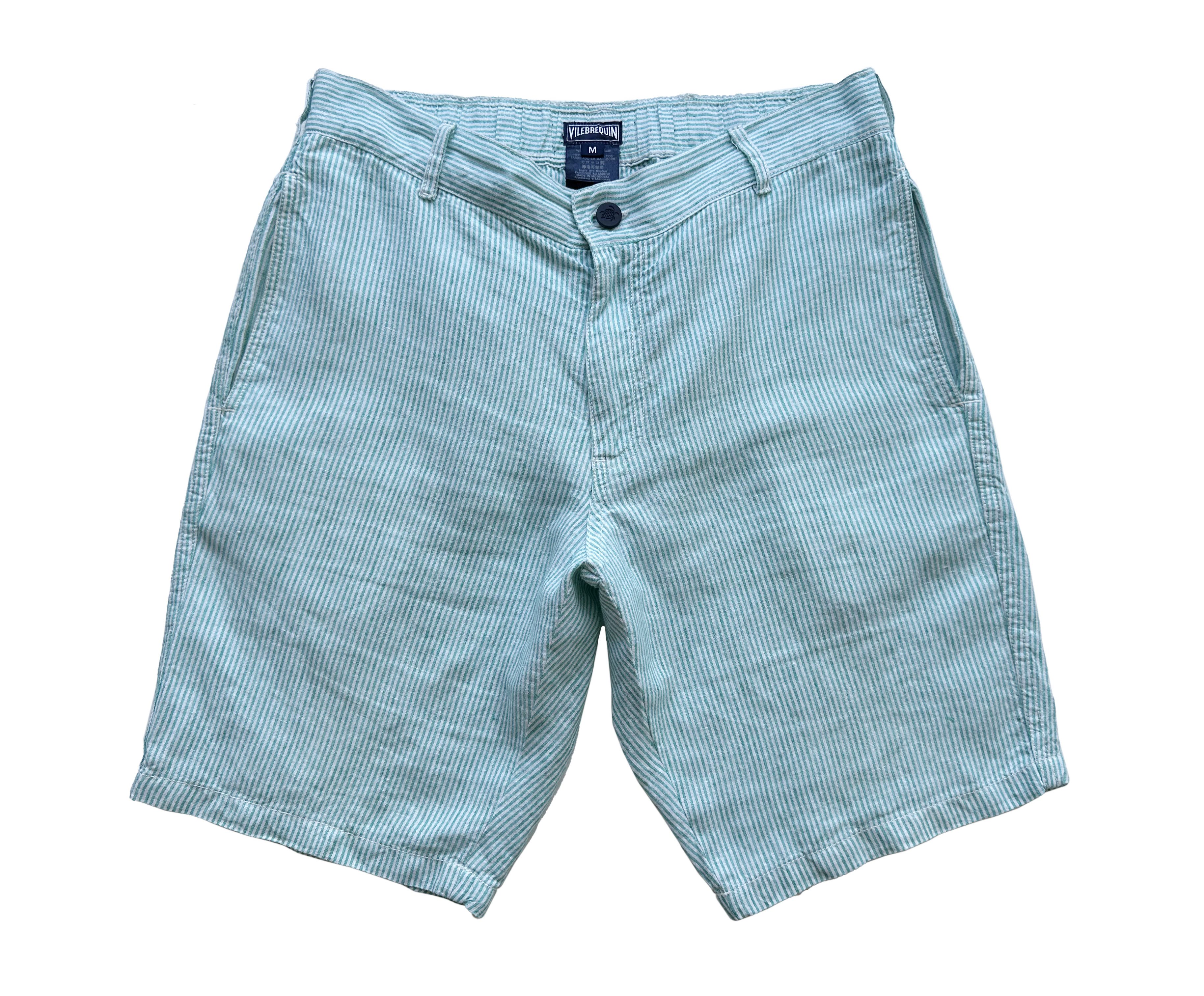 Vilebrequin Vilebrequin striped mint linen shorts Size US 30 / EU 46 - 1 Thumbnail
