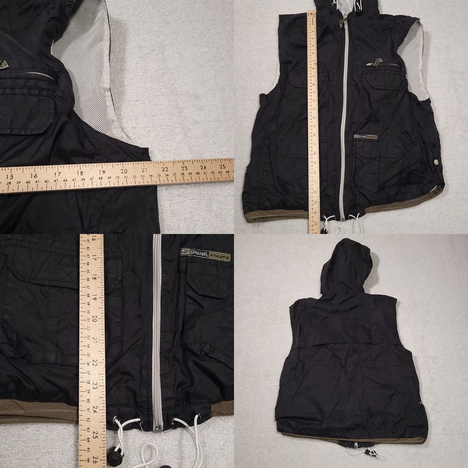 Spalding VINTAGE Spalding Jacket Mens Large Black Sleeveless Windbreaker Hooded 90s Size US L / EU 52-54 / 3 - 8 Thumbnail