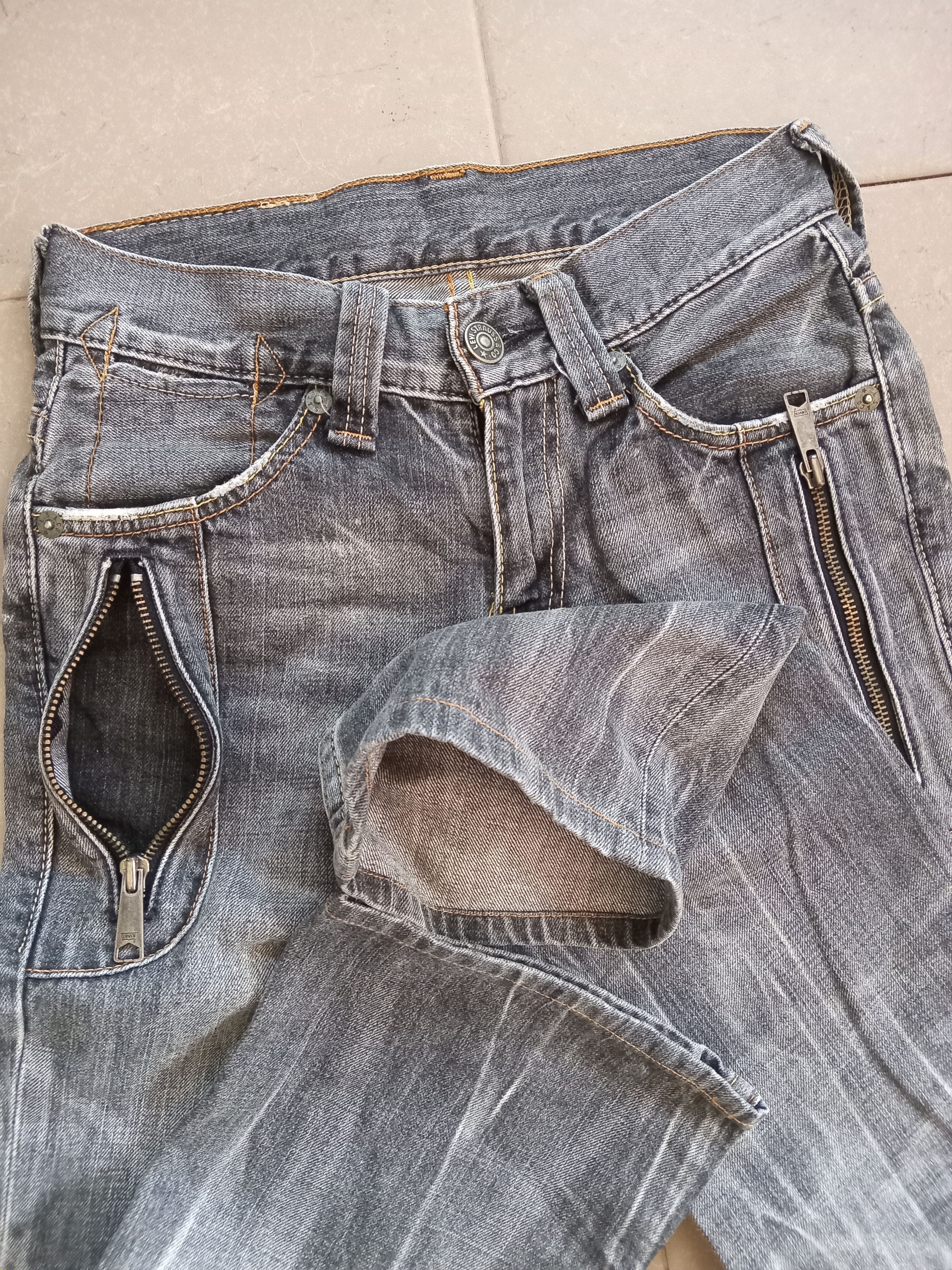 Hysteric Glamour Rare💥LEVI'S 507 Flare Black Stoned Washed Multipocket Jeans Size US 28 / EU 44 - 7 Thumbnail