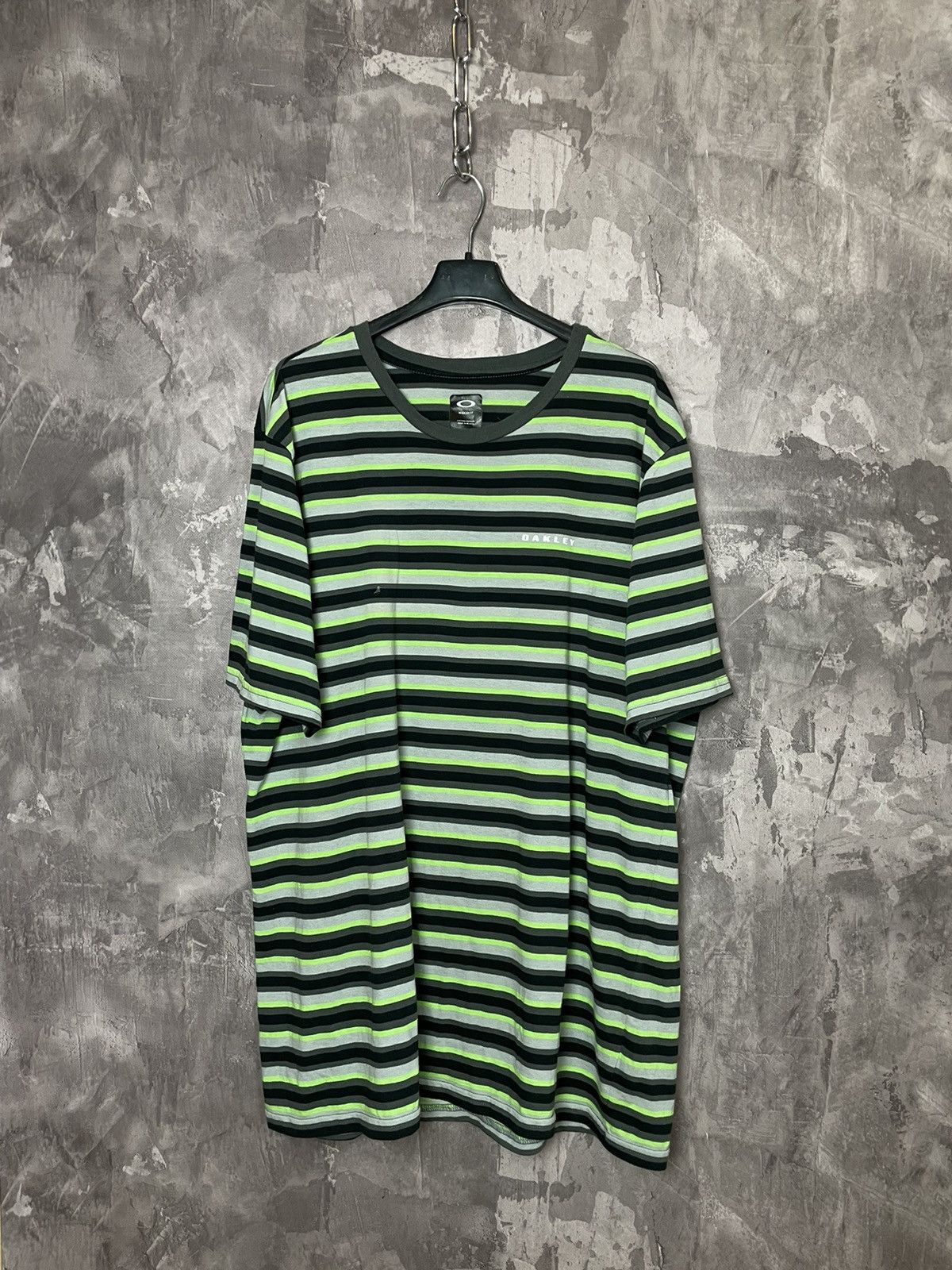 Oakley Vintage Oakley Stripes T-Shirt Polo Center Logo Japanese Size US XL / EU 56 / 4 - 1 Thumbnail