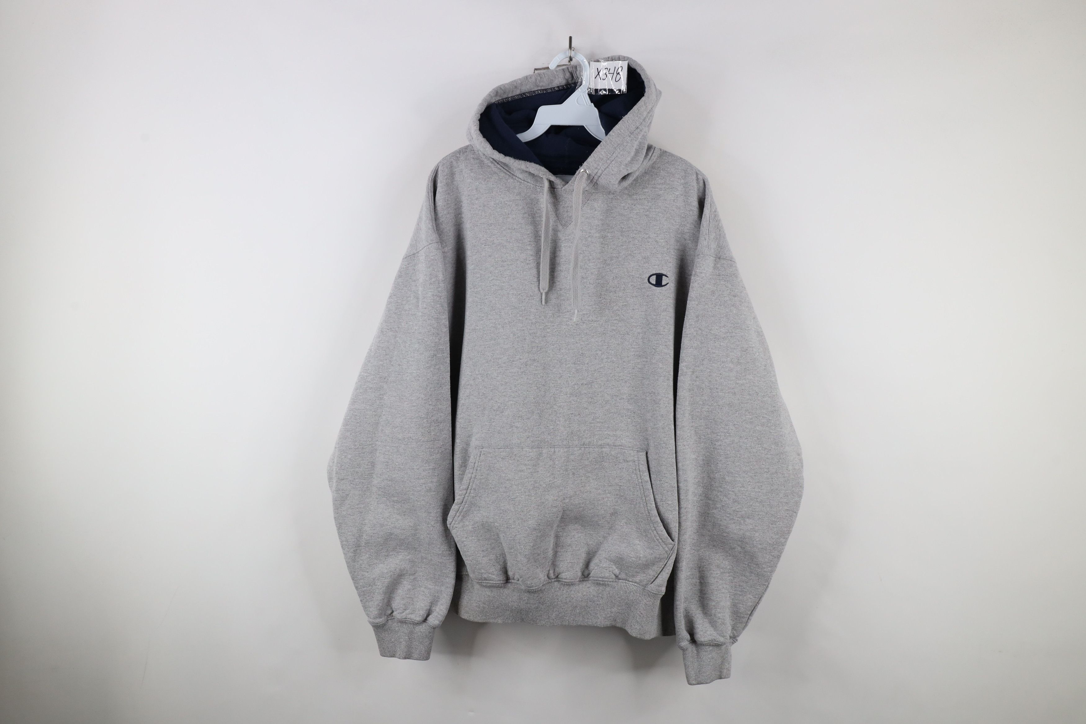 Champion × Vintage Vintage Champion Mens Logo Hoodie Sweatshirt Heather Gray Size US XL / EU 56 / 4 - 1 Thumbnail